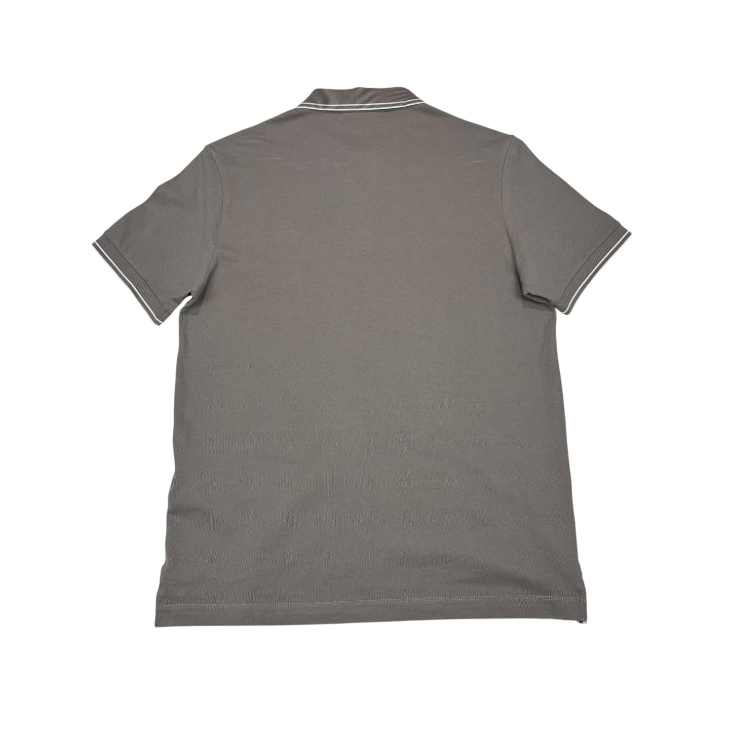 Stone Island Taupe Brown with White Stripes Patch Logo Polo Shirt