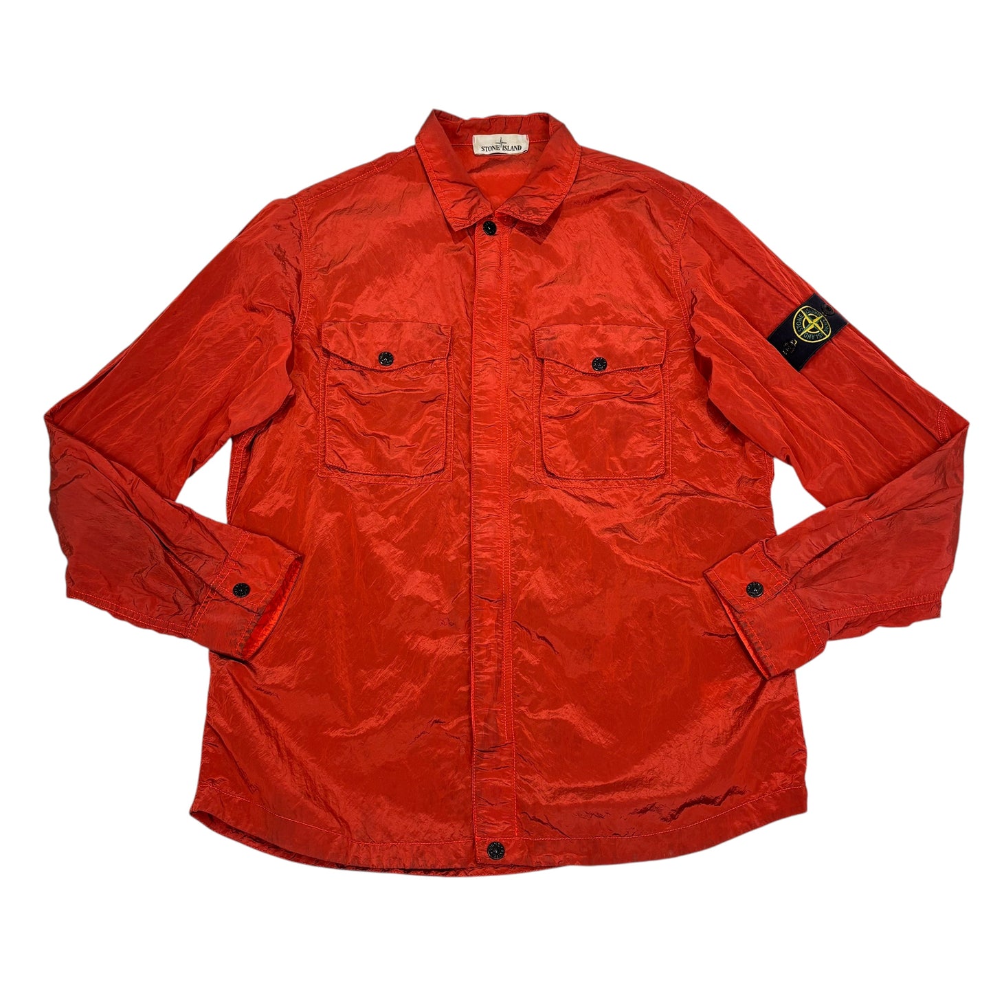 Stone Island Lobster Red Compass-Patch Nylon Metal Jacket