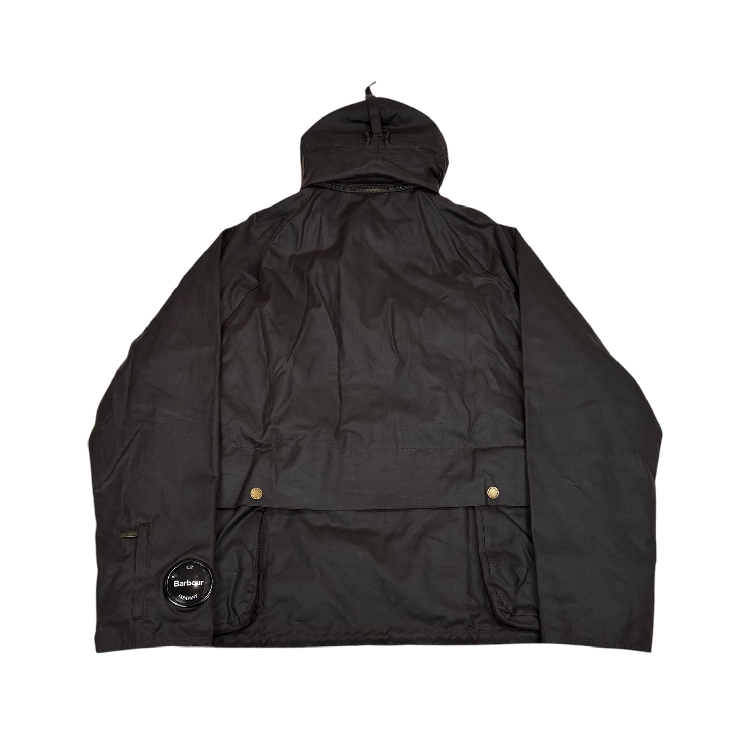 CP Company x Barbour Brown Creel Wax Double Goggle + Watch Goggle Heavyweight Jacket