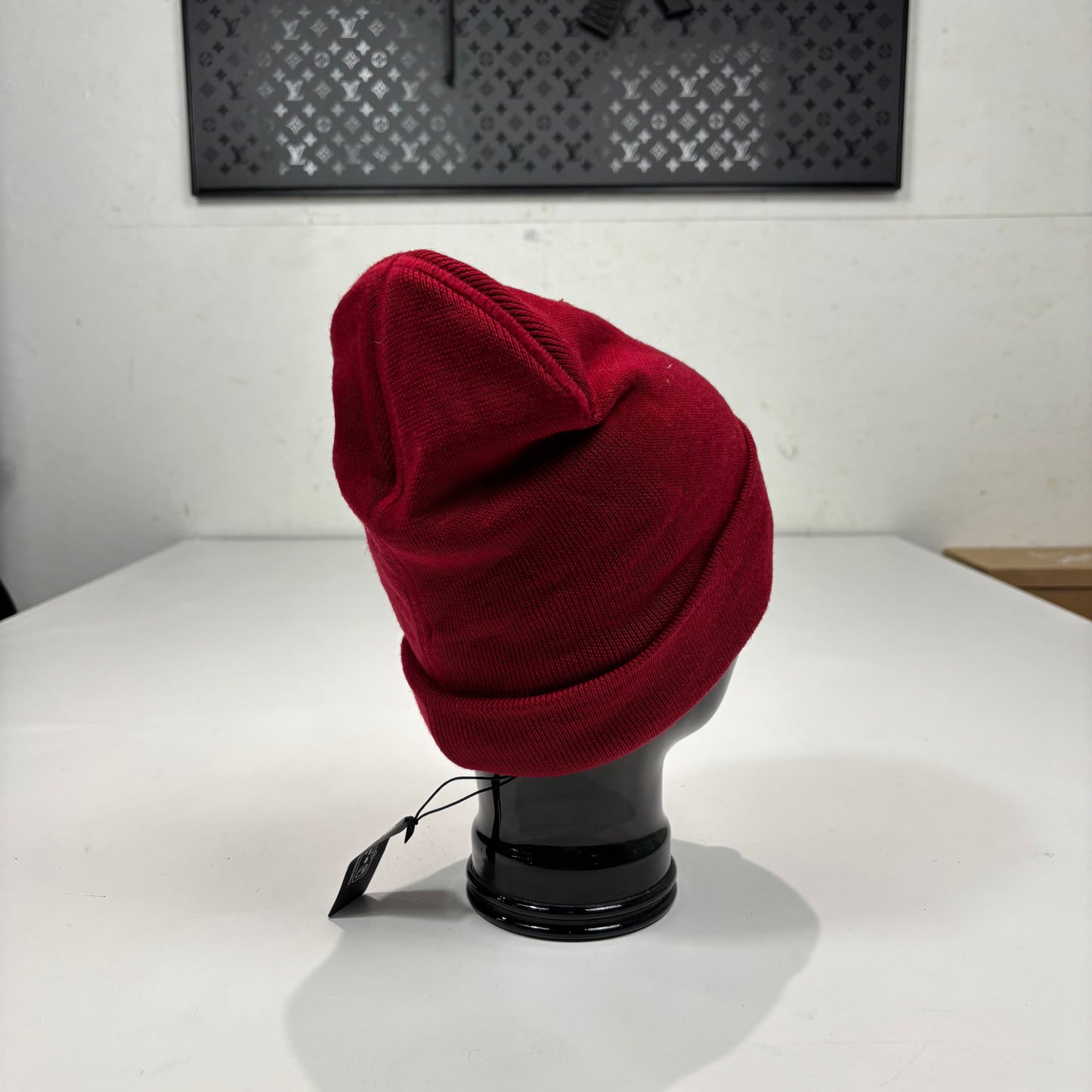 Stone Island Red Patch Logo beanie