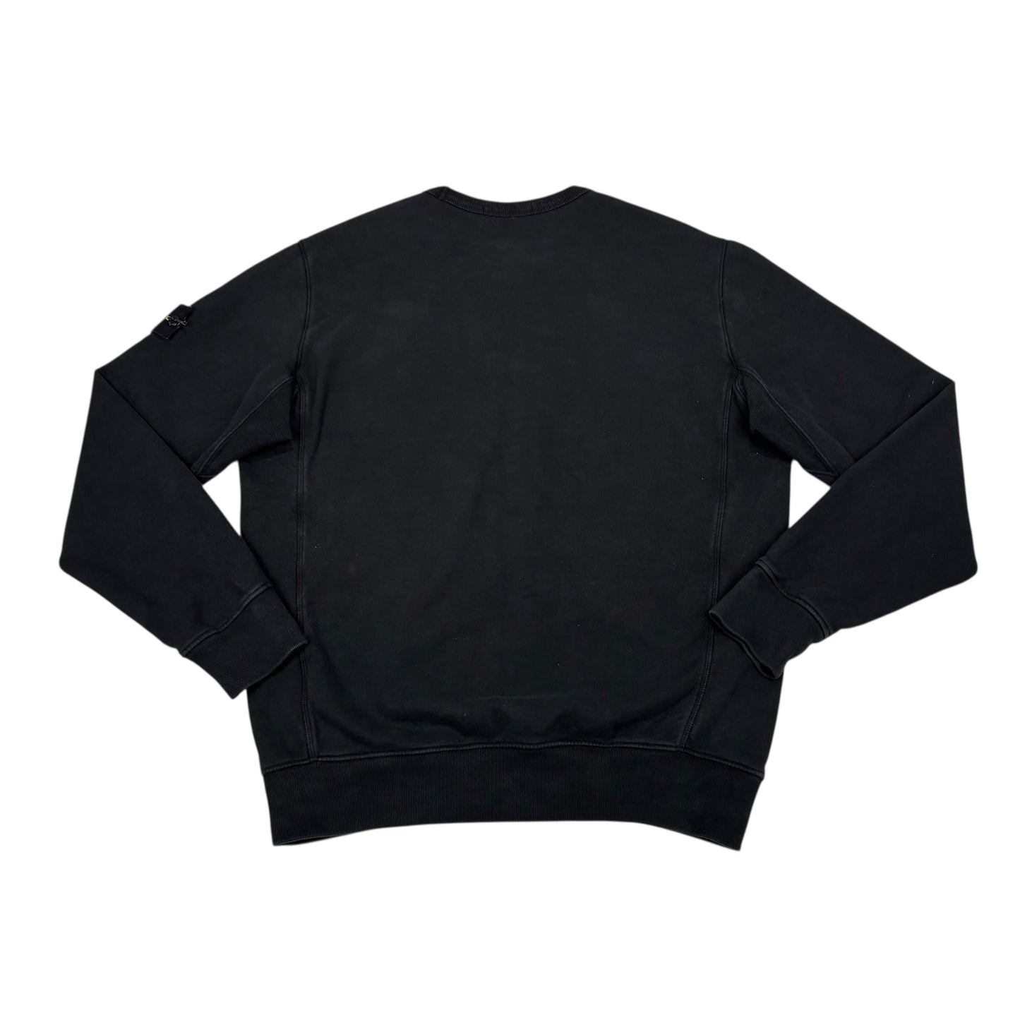 Stone Island Black Compass-Patch Crewneck Jumper