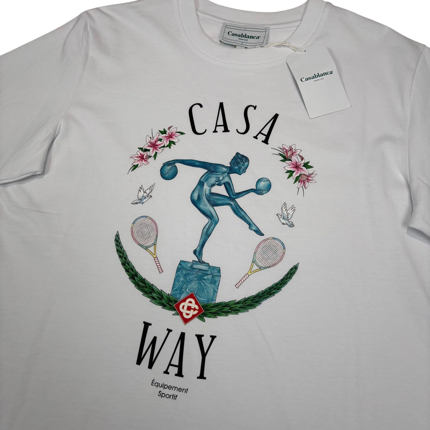 Casa Blanca White Statue En Marbre Printed Tshirt