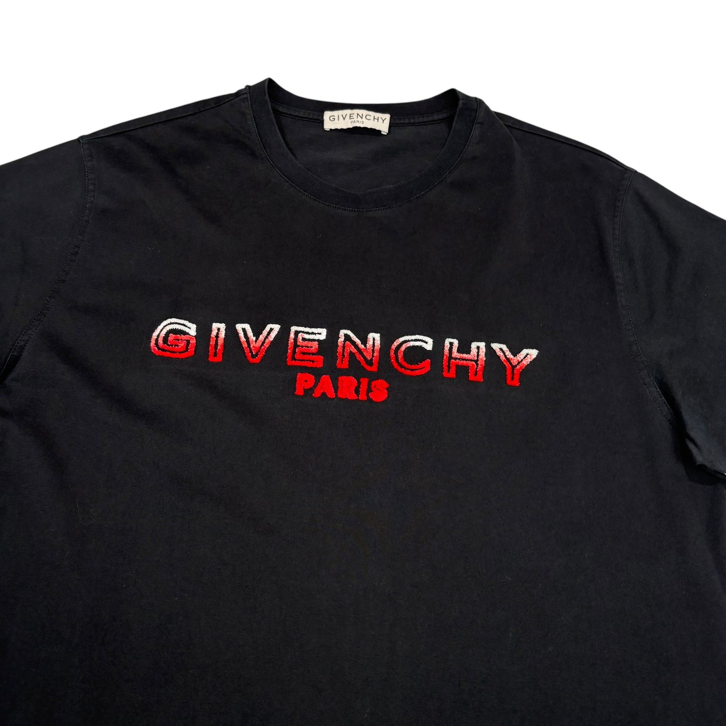 Givenchy Black Embroidered Fleece Logo Tshirt