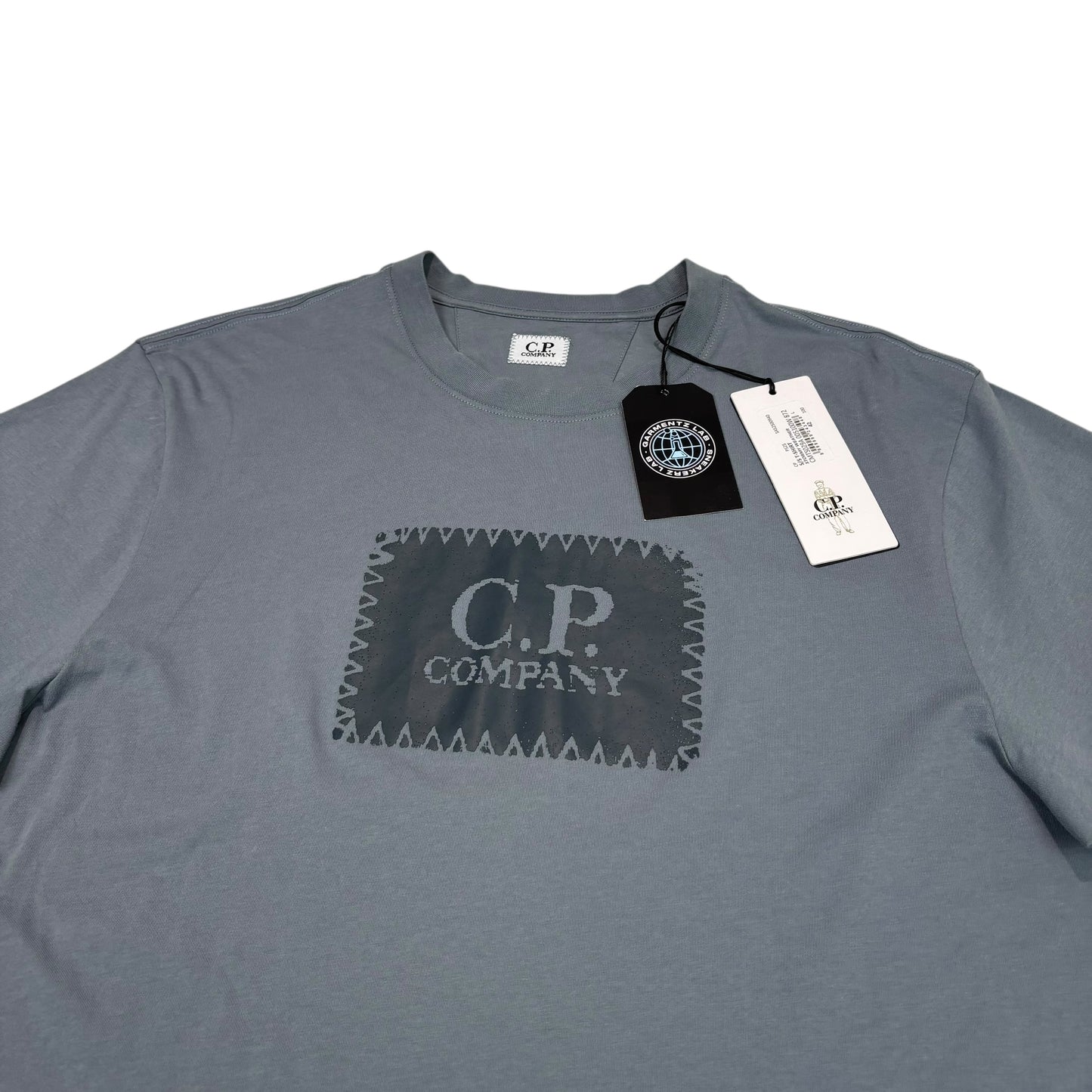 CP Company Stormy Weather Blue Printed Spell Out TShirt