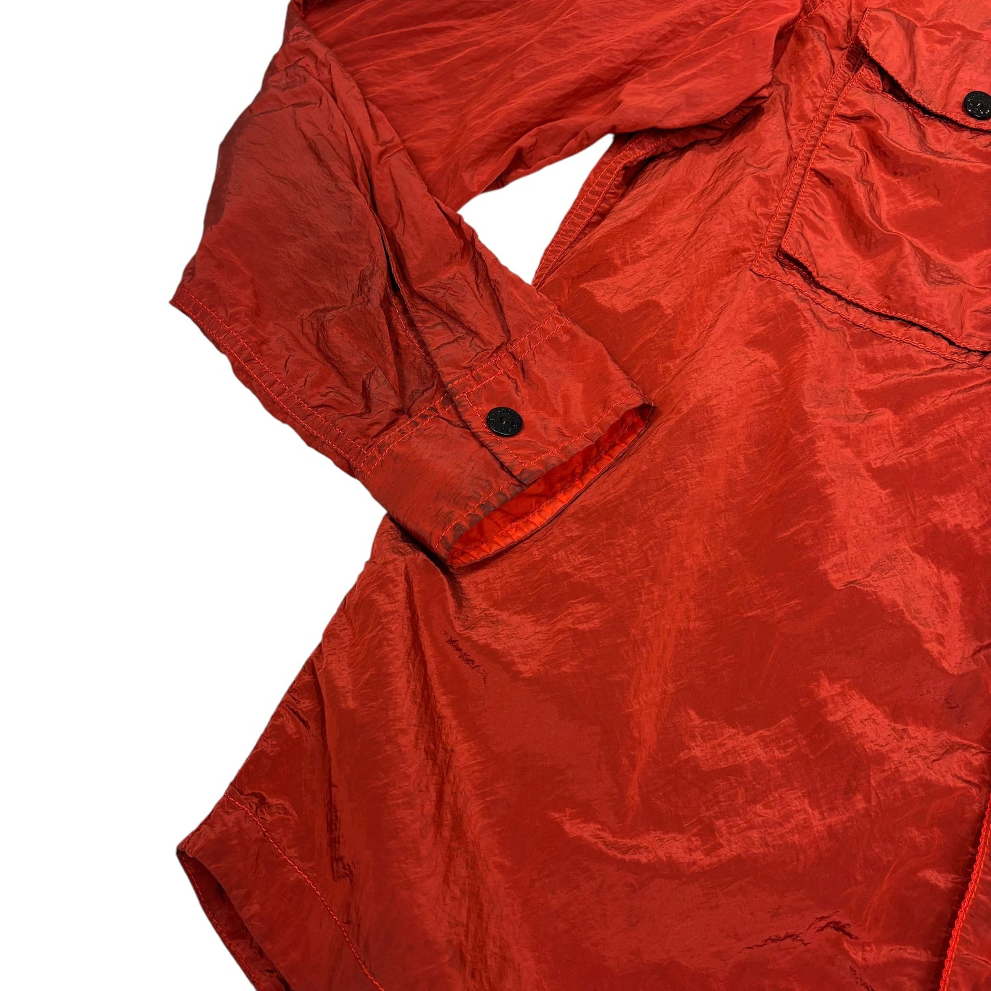 Stone Island Lobster Red Compass-Patch Nylon Metal Jacket