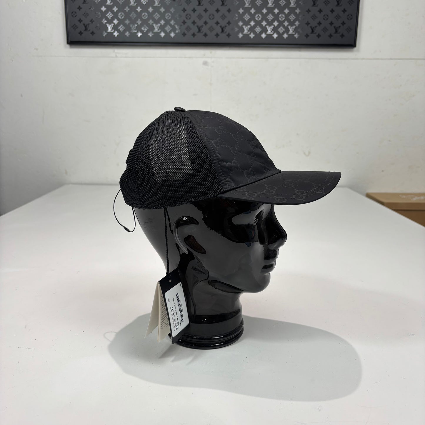 Gucci Black Monogram Adjustable Hat