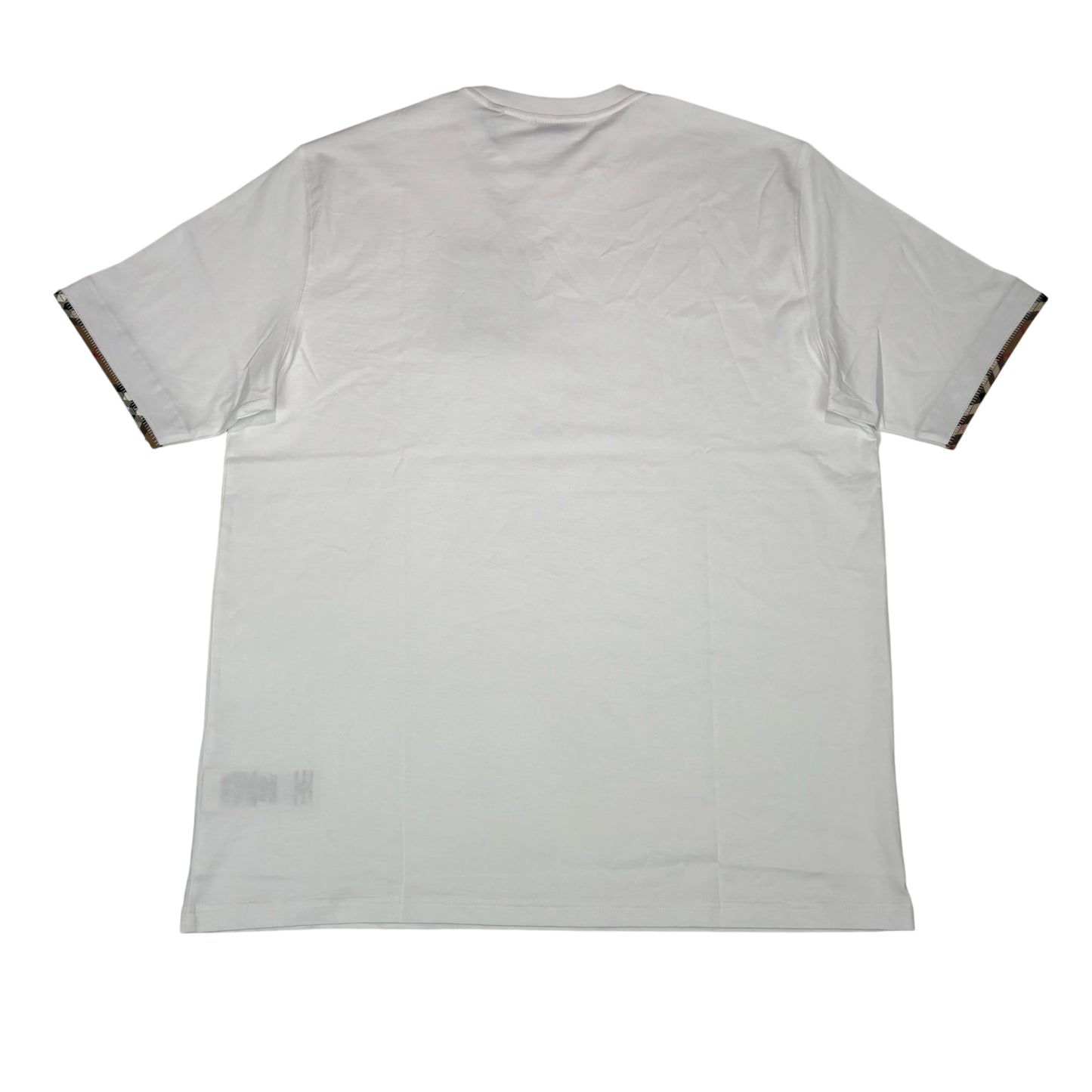Burbery White Arm Check Design Short Sleeve T-Shirt