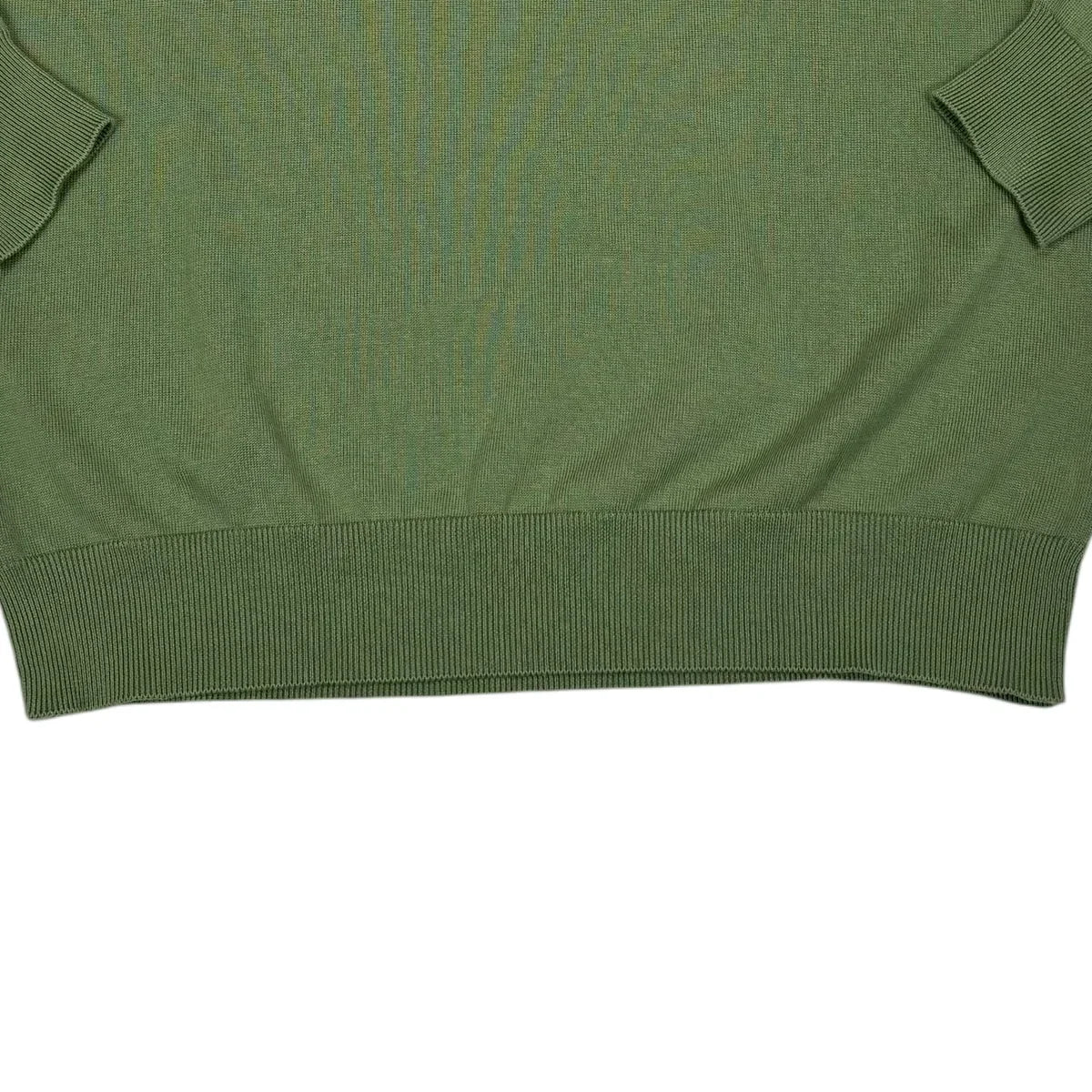 Stone Island Green Lightweight Ribbed Compass Patch Jumper