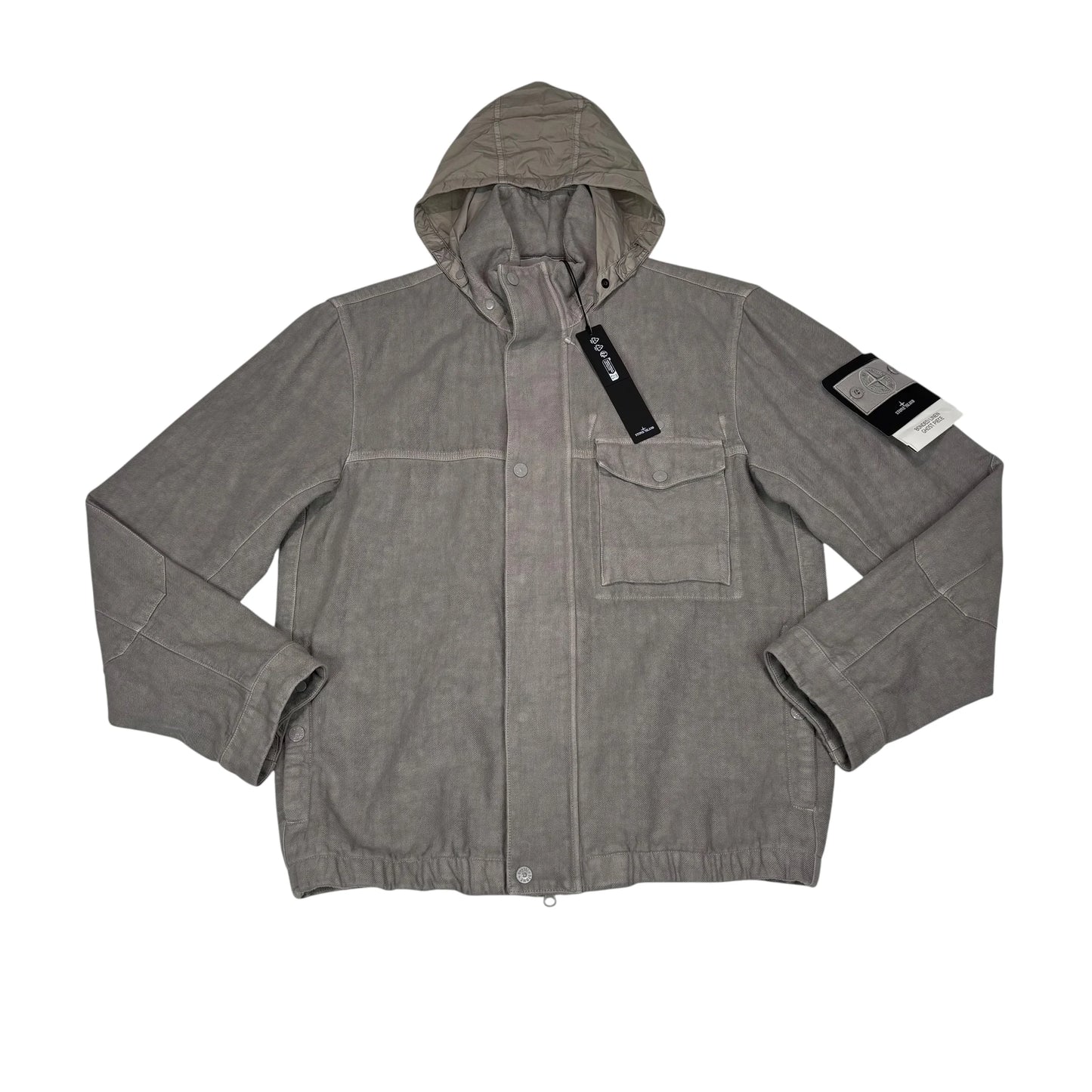 Stone Island Grey Bonded Linen Ghost Piece Jacket