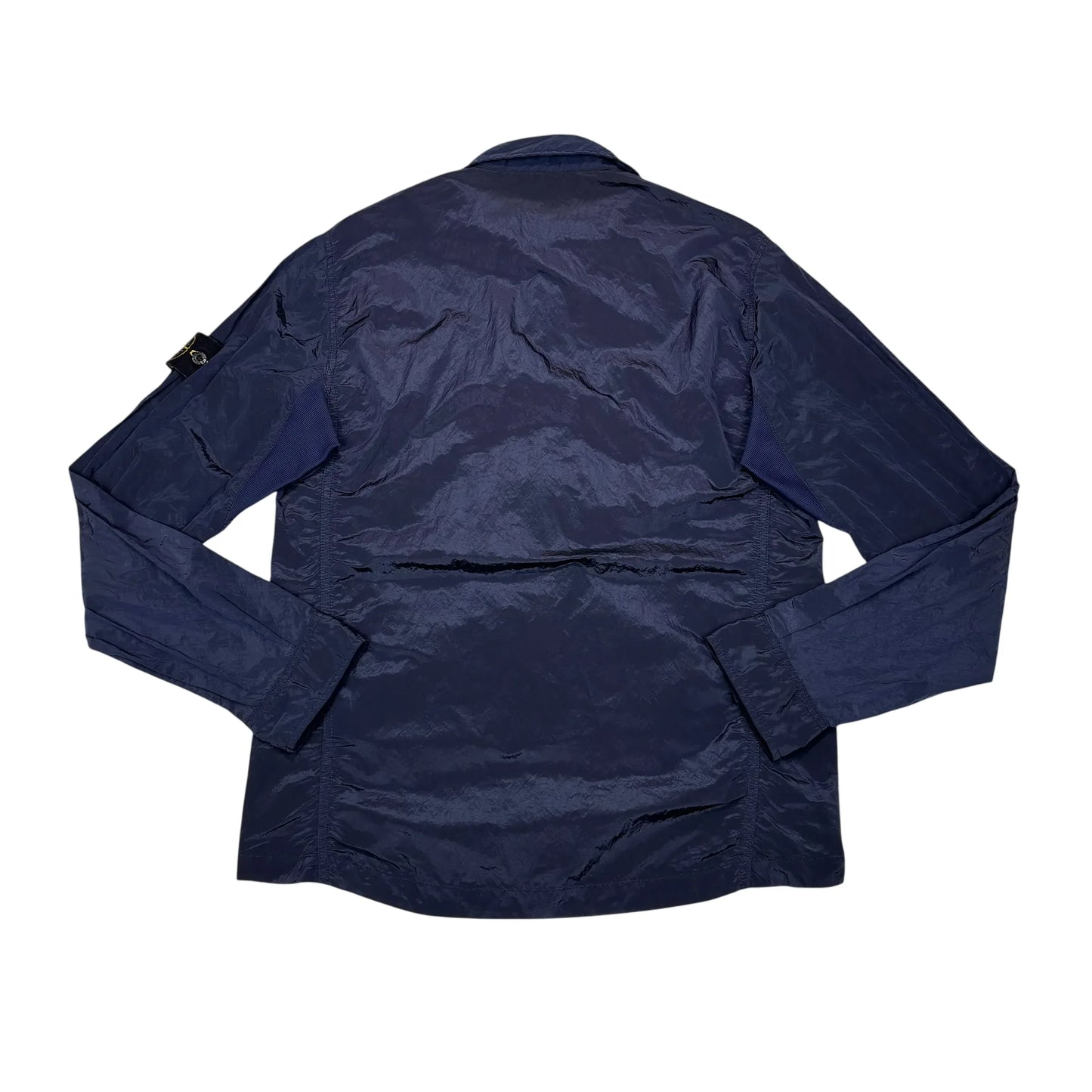 Stone Island Navy Blue Nylon Metal Collared Overshirt Jacket