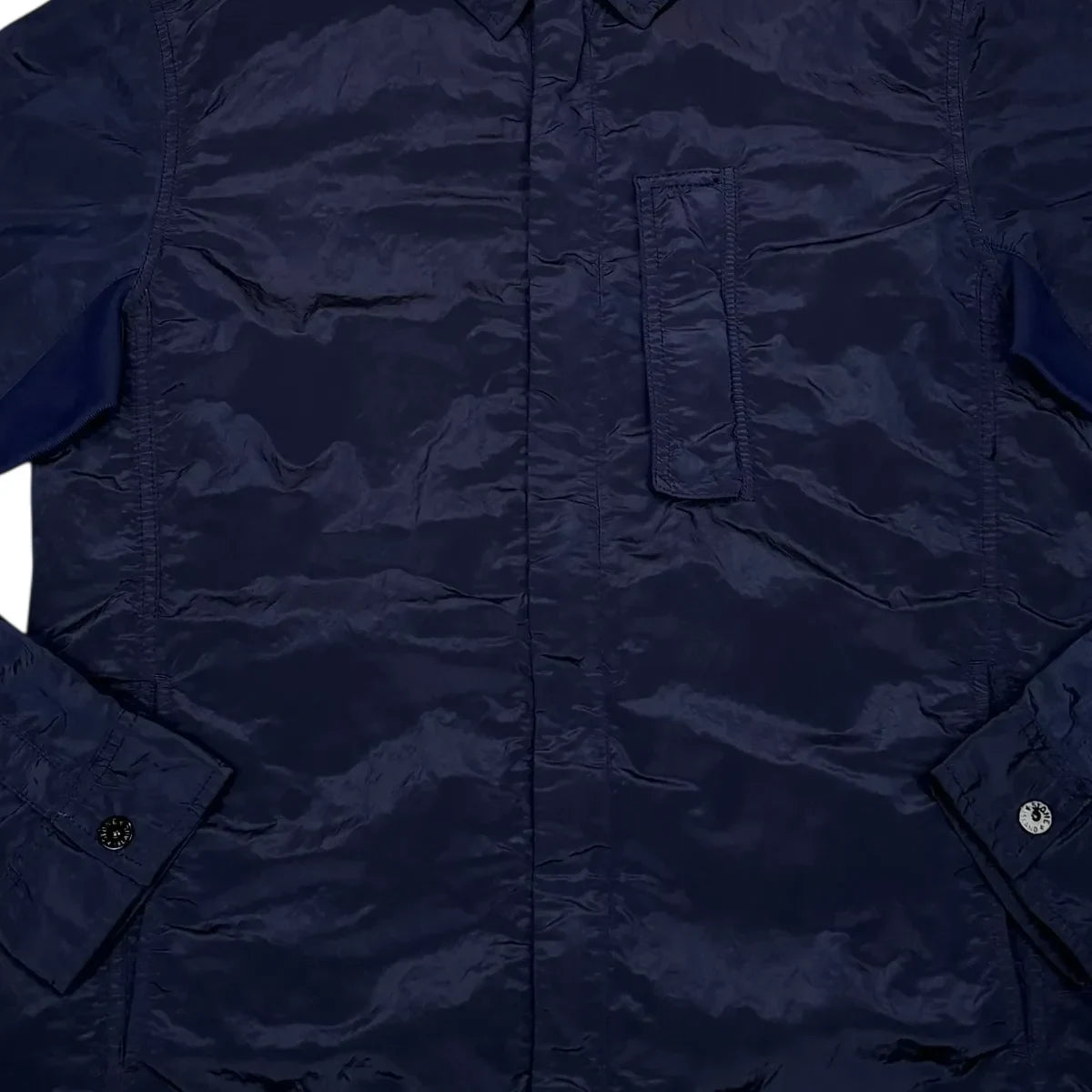 Stone Island Navy Blue Nylon Metal Collared Overshirt Jacket