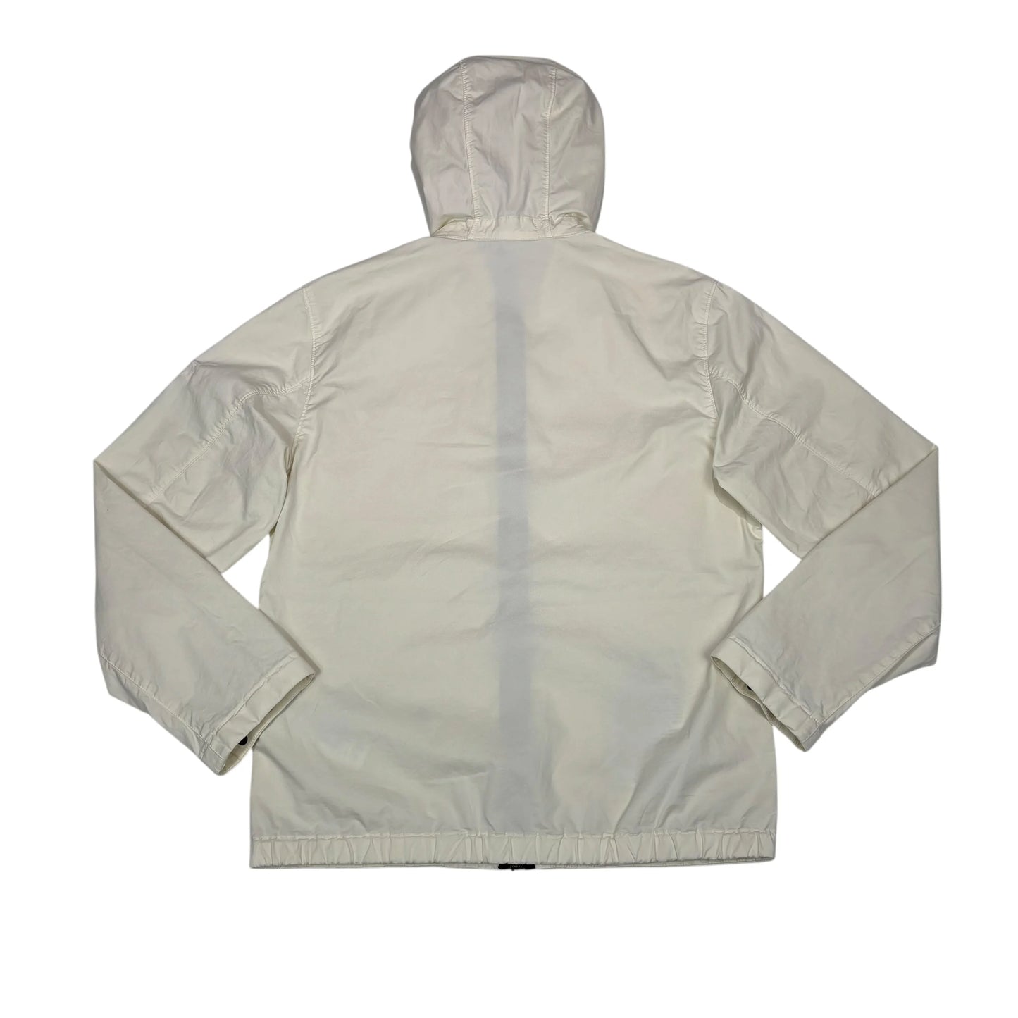 Stone Island White Supima Cotton Twill Stretch-TC Compass Patch Jacket