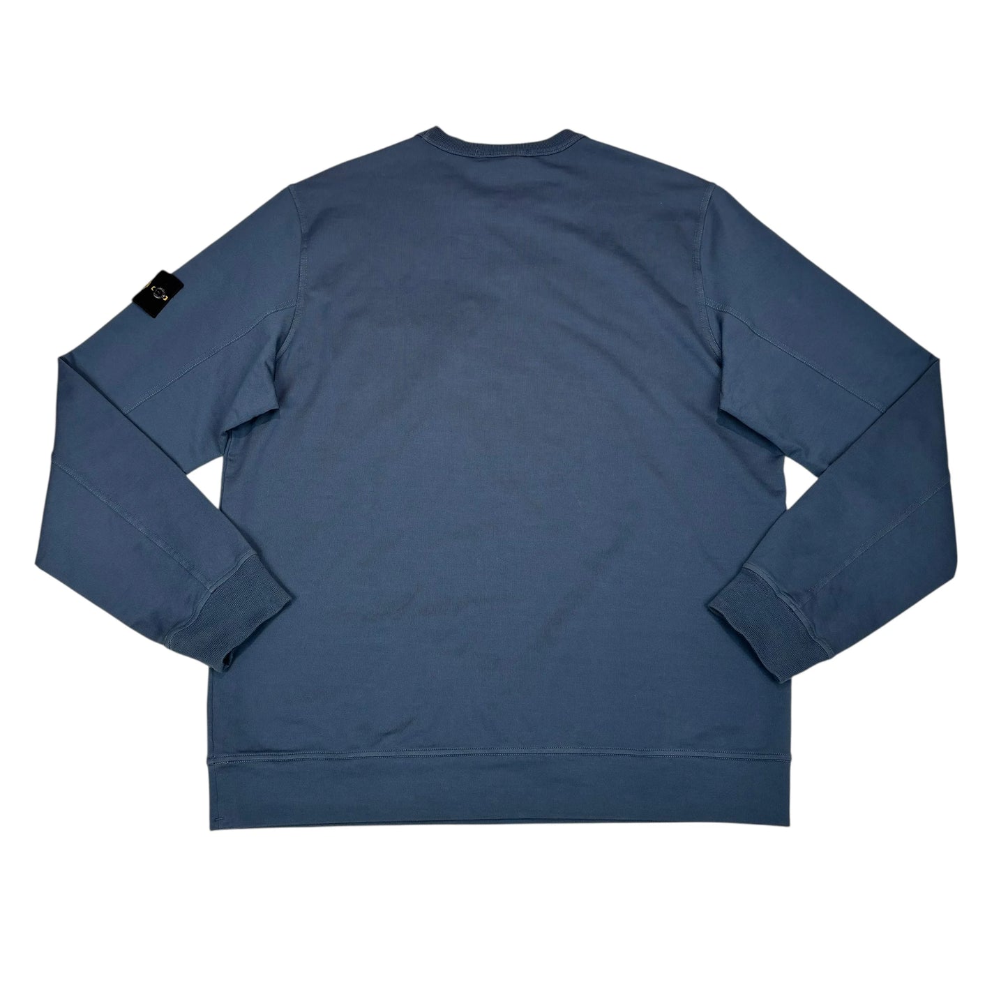 Stone Island Blue Compasss Patch Front Pocket Design Crewneck Jumper