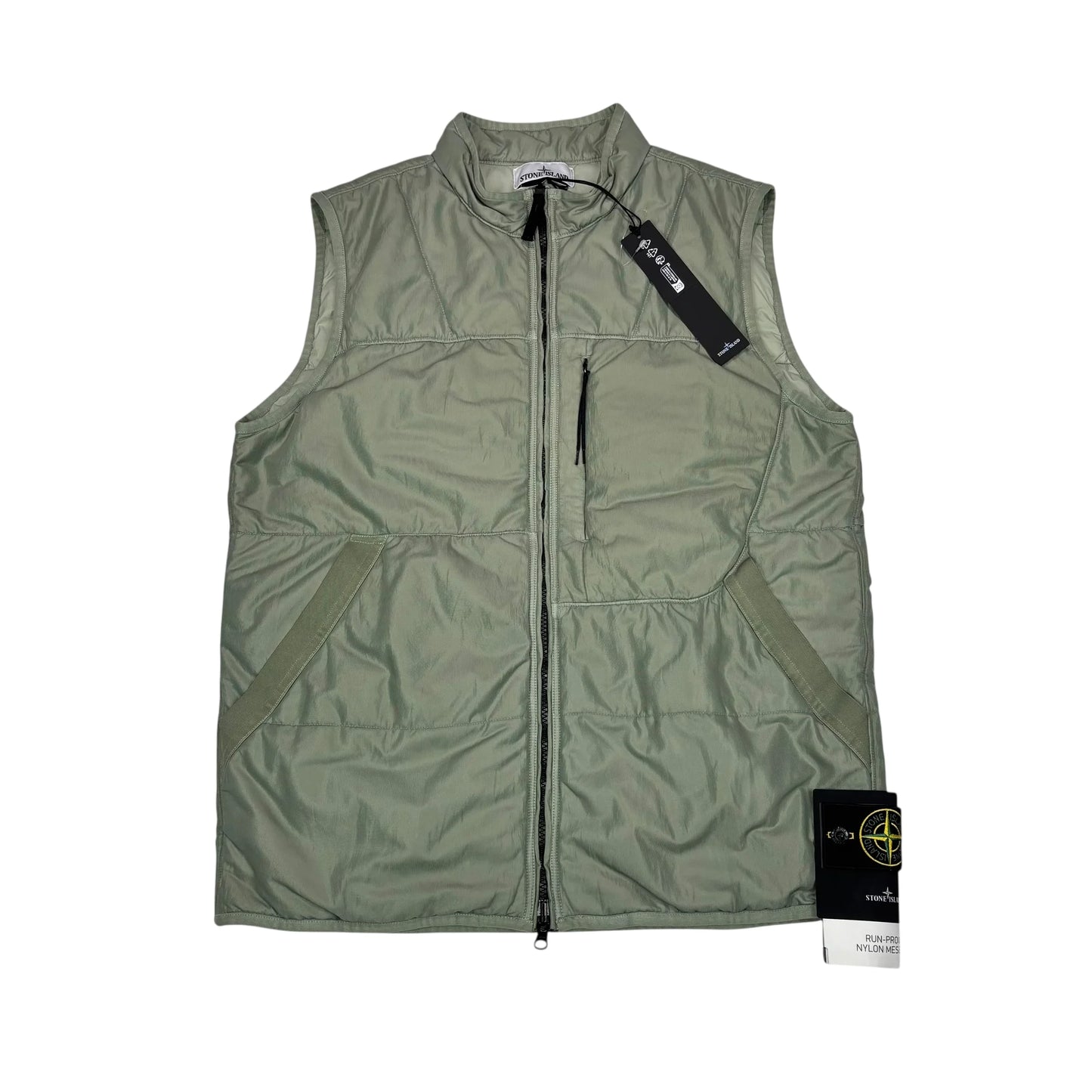 Stone Island Green Run-Proof Nylon Mesh-TC Gilet