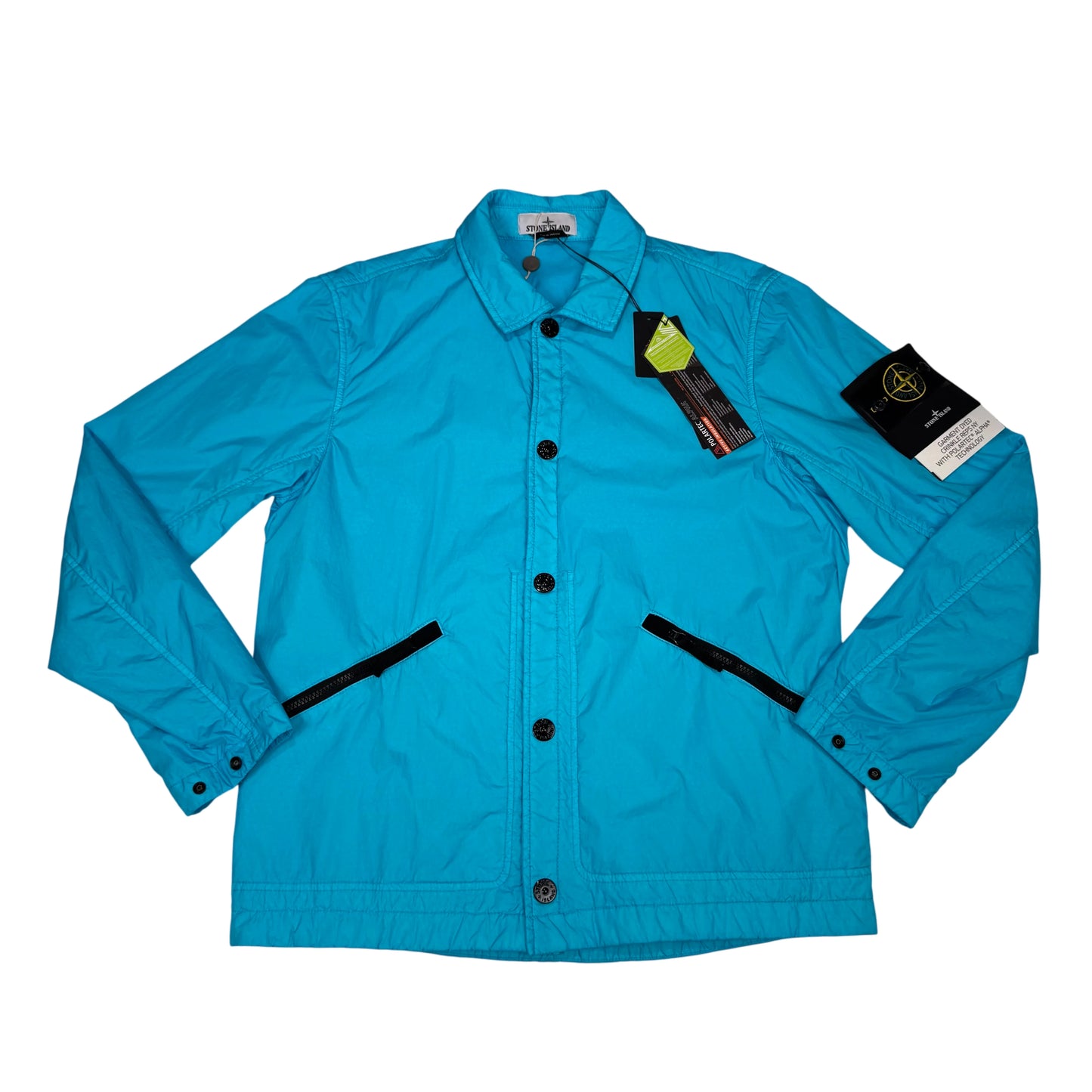 Stone Island Blue Garment Dyed Crinkle Reps NY with Primaolft Alfa Technology