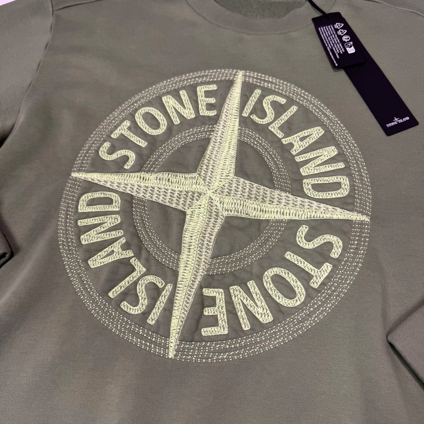Stone Island Logo Embroidery Design Crewneck Jumper