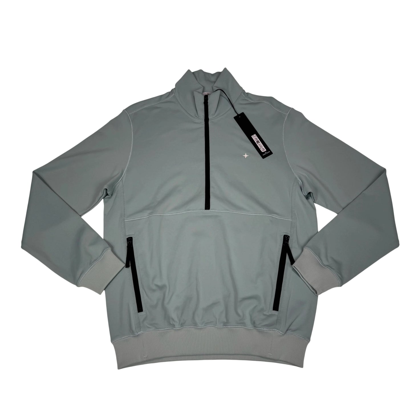 Stone Island Grey Marina Logo Half Zip Jacket