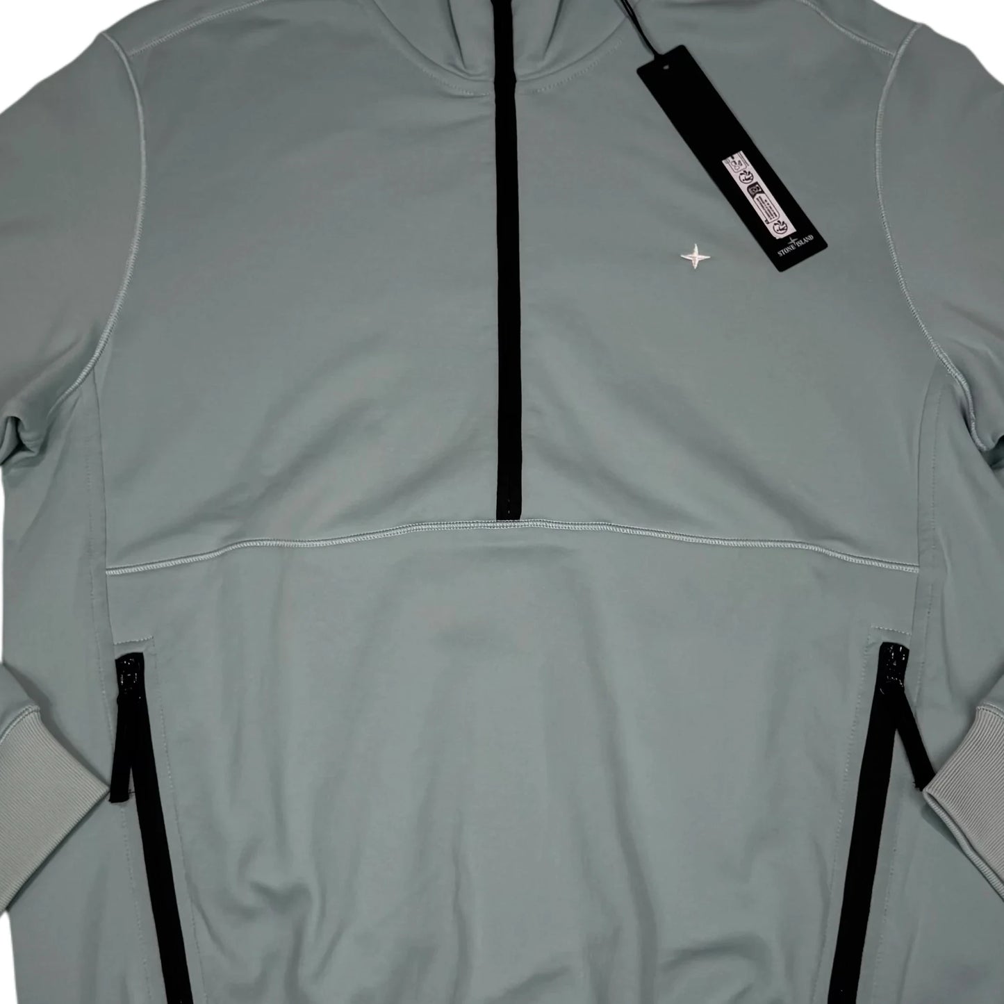 Stone Island Grey Marina Logo Half Zip Jacket