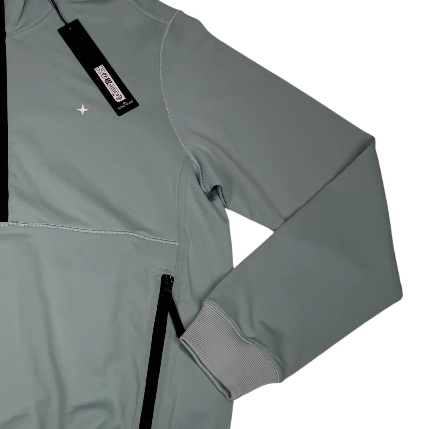 Stone Island Grey Marina Logo Half Zip Jacket
