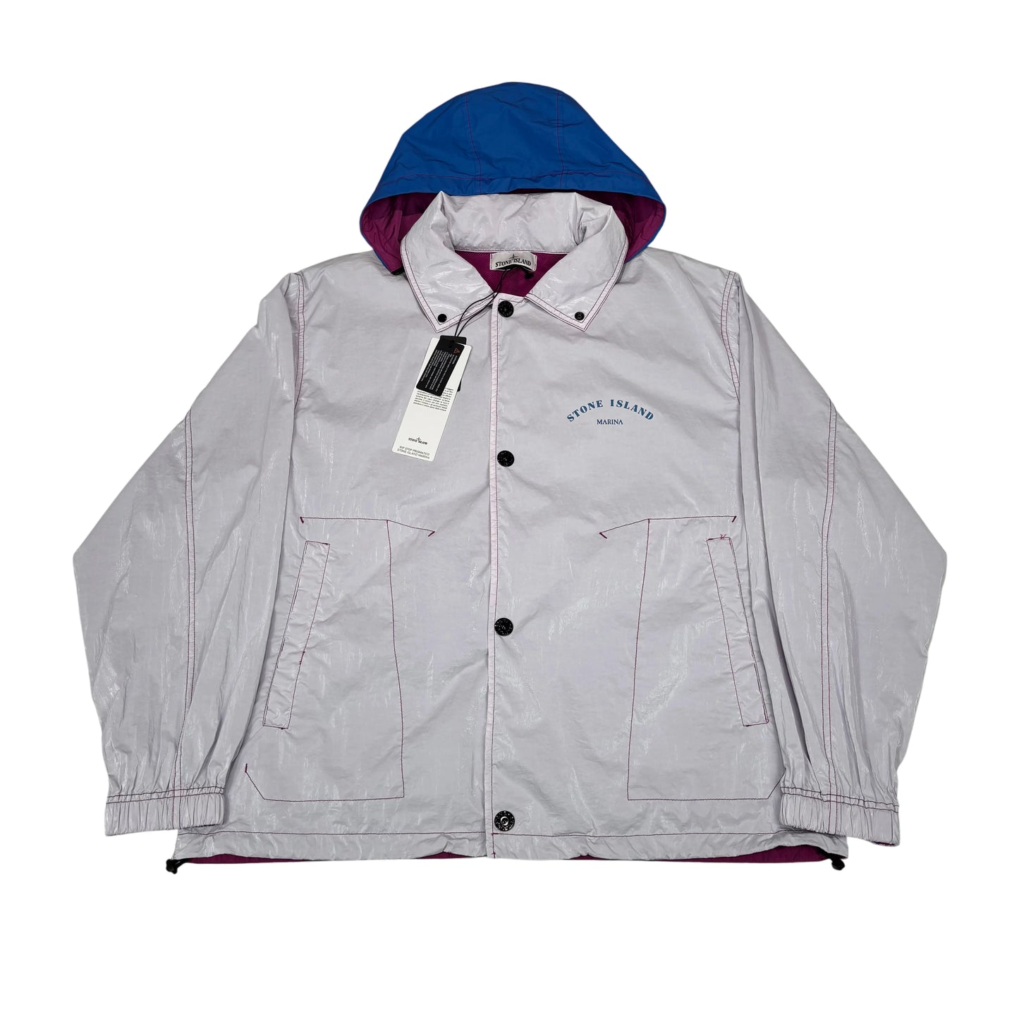 Stone Island Rip Stop Prismatico Marina Logo Spell Out Jacket