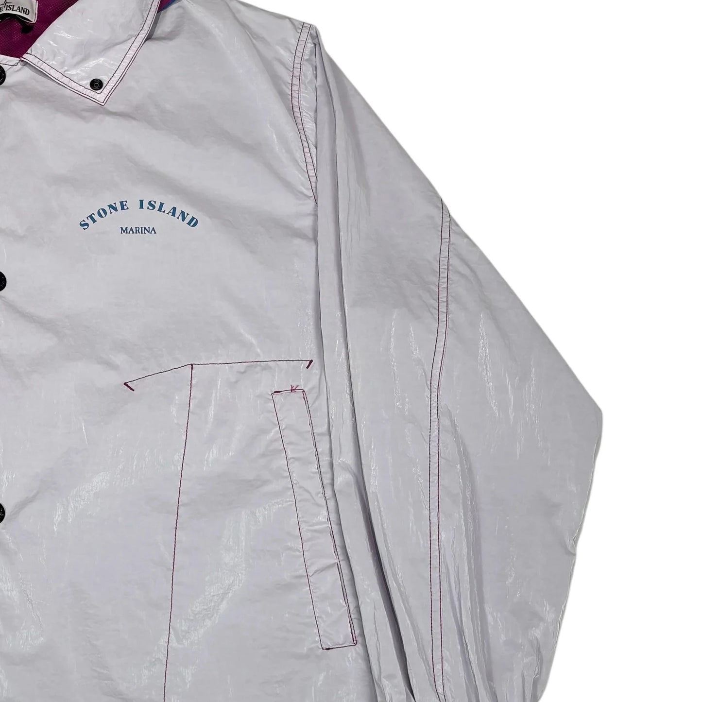 Stone Island Rip Stop Prismatico Marina Logo Spell Out Jacket