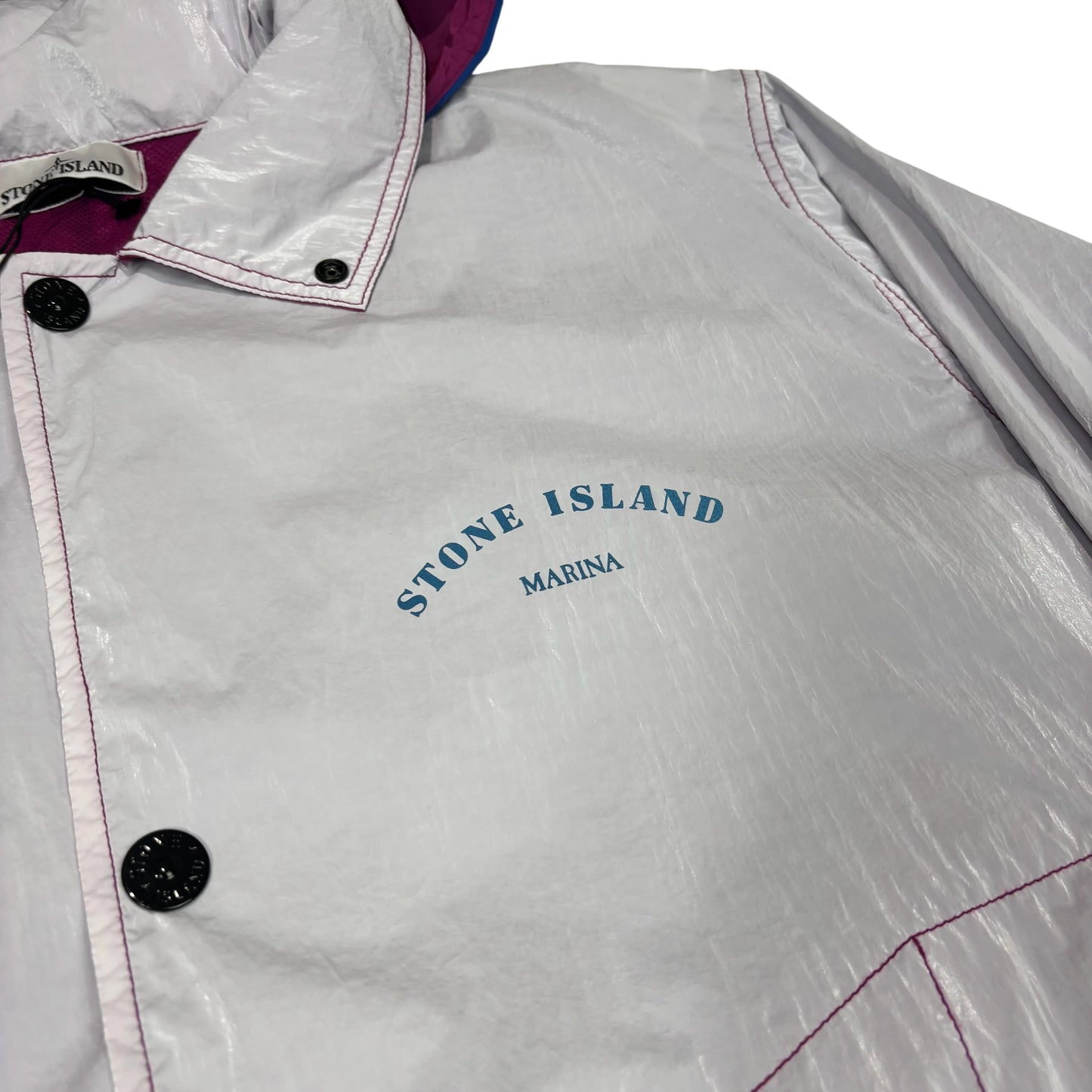 Stone Island Rip Stop Prismatico Marina Logo Spell Out Jacket