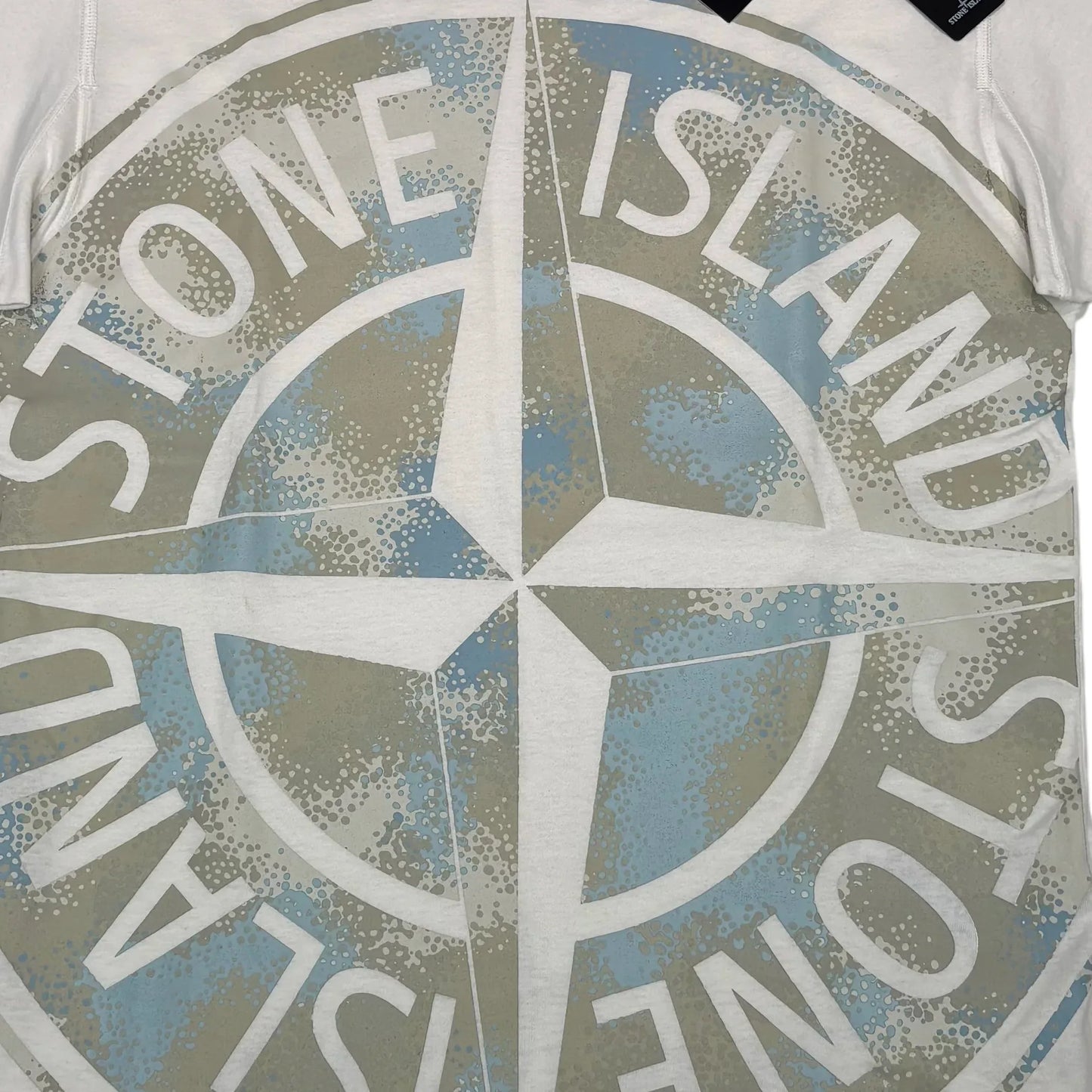 Stone Island White Logo Print Design T-shirt
