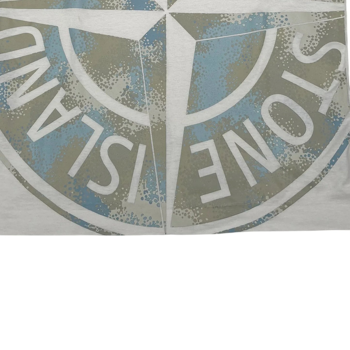 Stone Island White Logo Print Design T-shirt