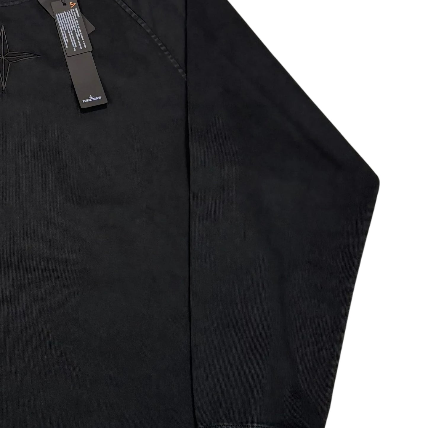Stone Island Black Embroidered Logo Crew Neck Jumper