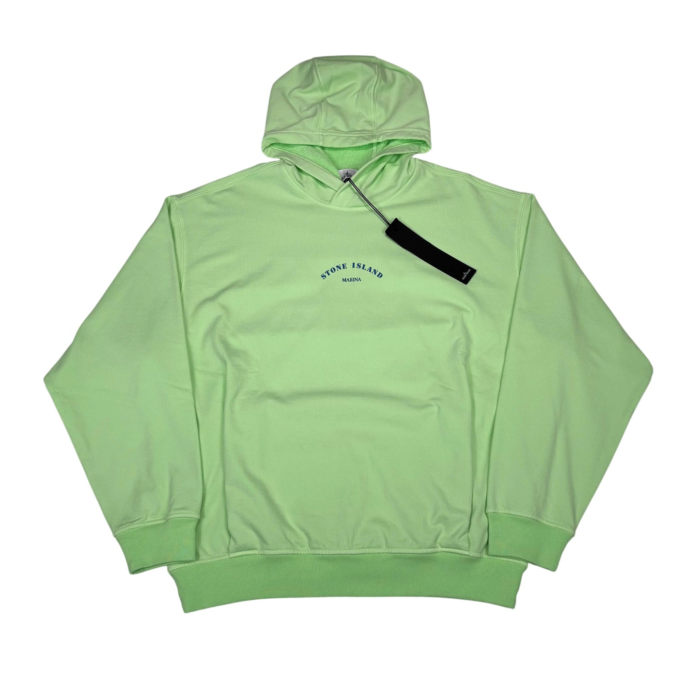 Stone Island Green Marina Logo Spell Out Hoodie