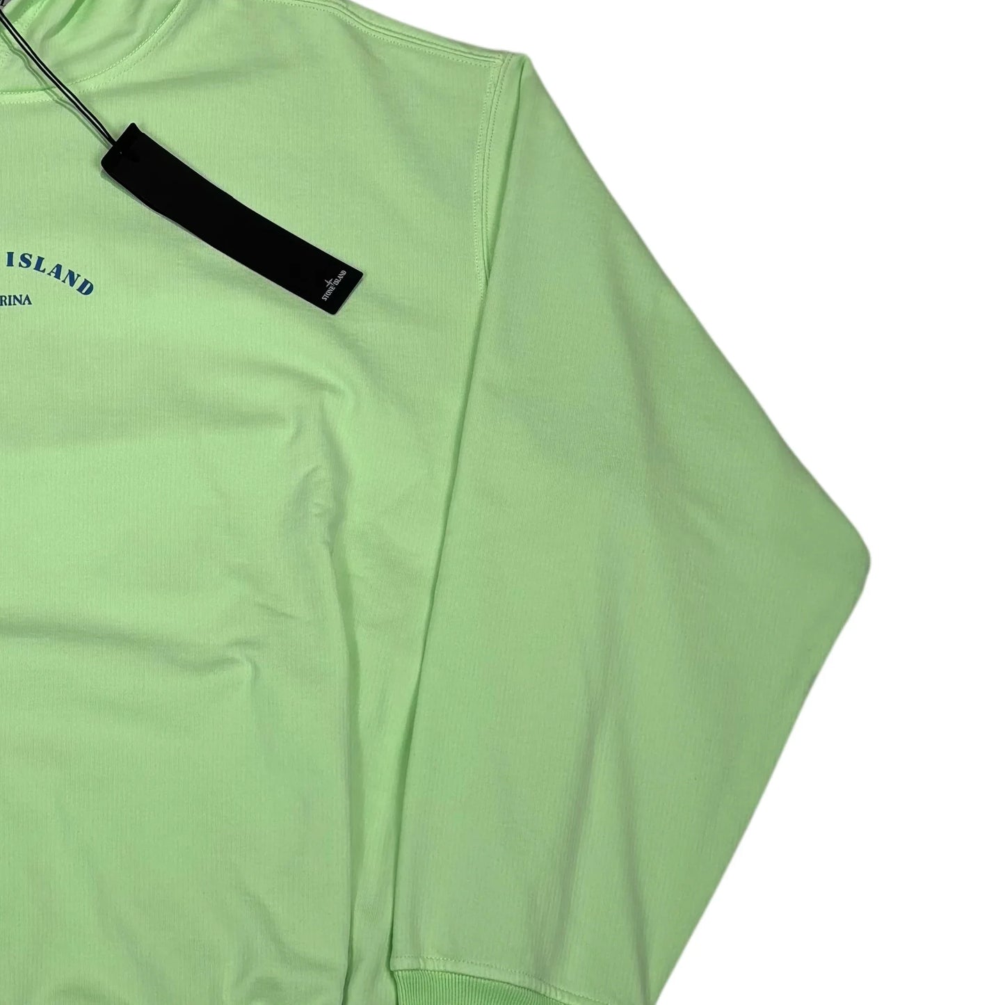 Stone Island Green Marina Logo Spell Out Hoodie