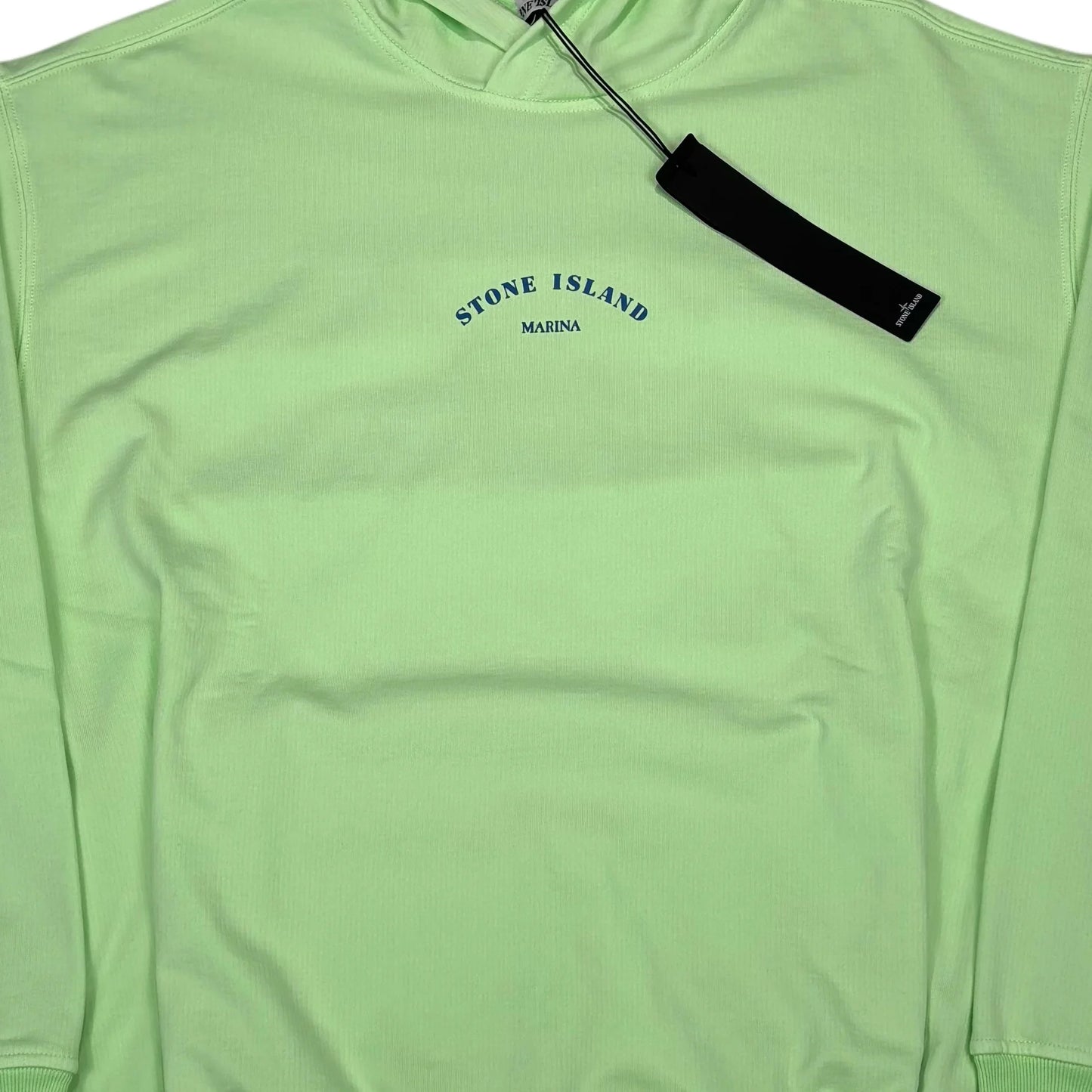 Stone Island Green Marina Logo Spell Out Hoodie