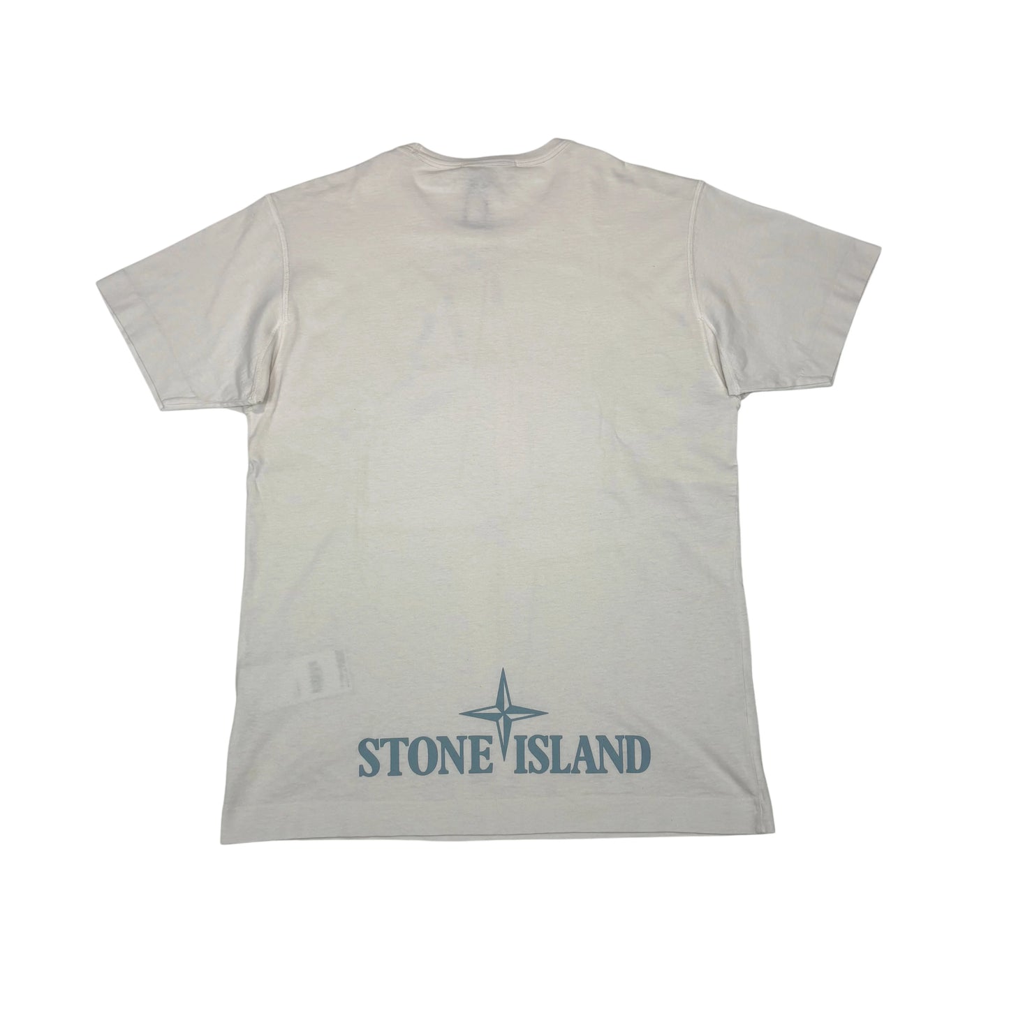 Stone Island White Logo Print Design T-shirt