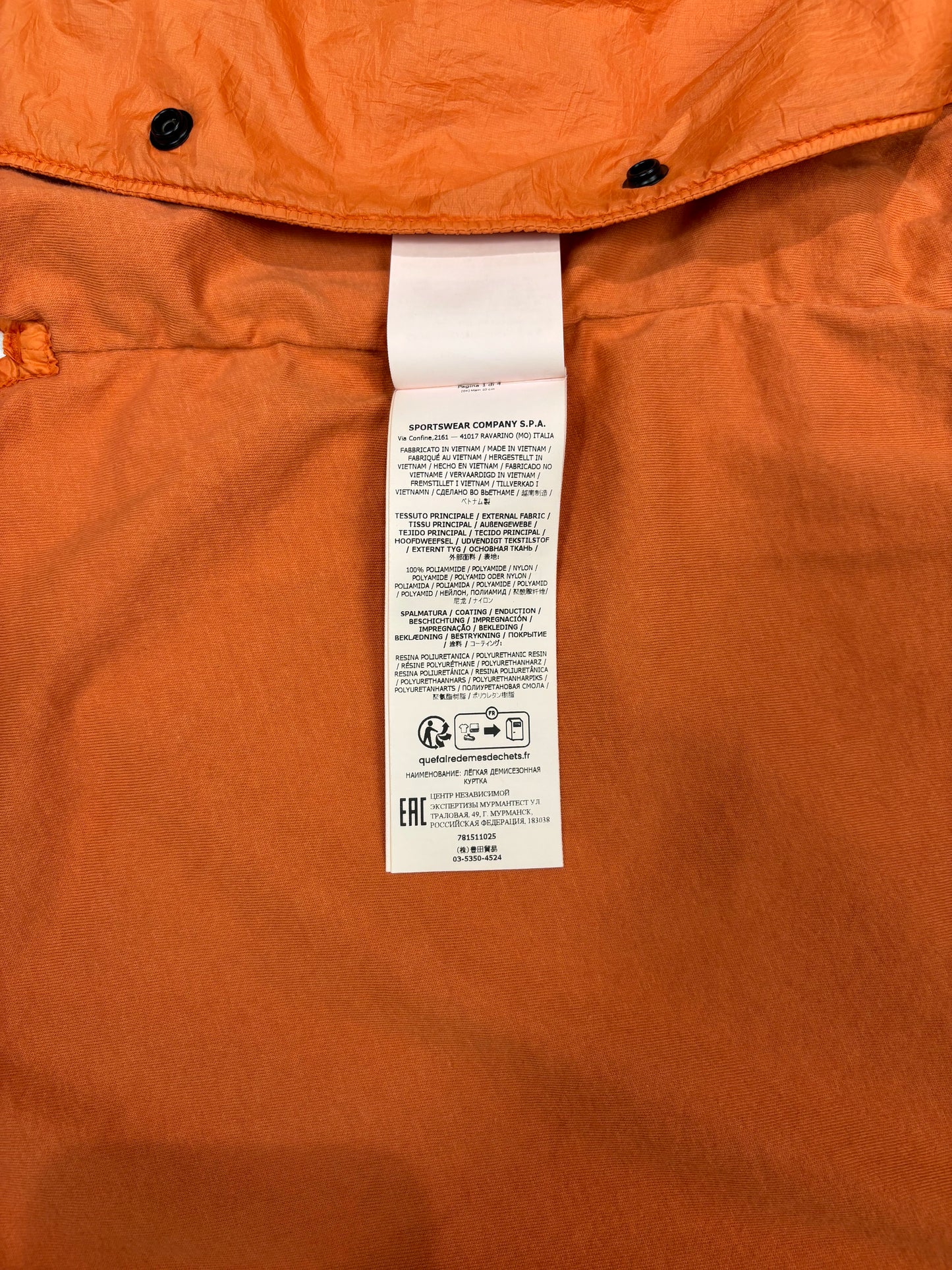 Stone Island Orange Compass Patch Overshirt Jacket