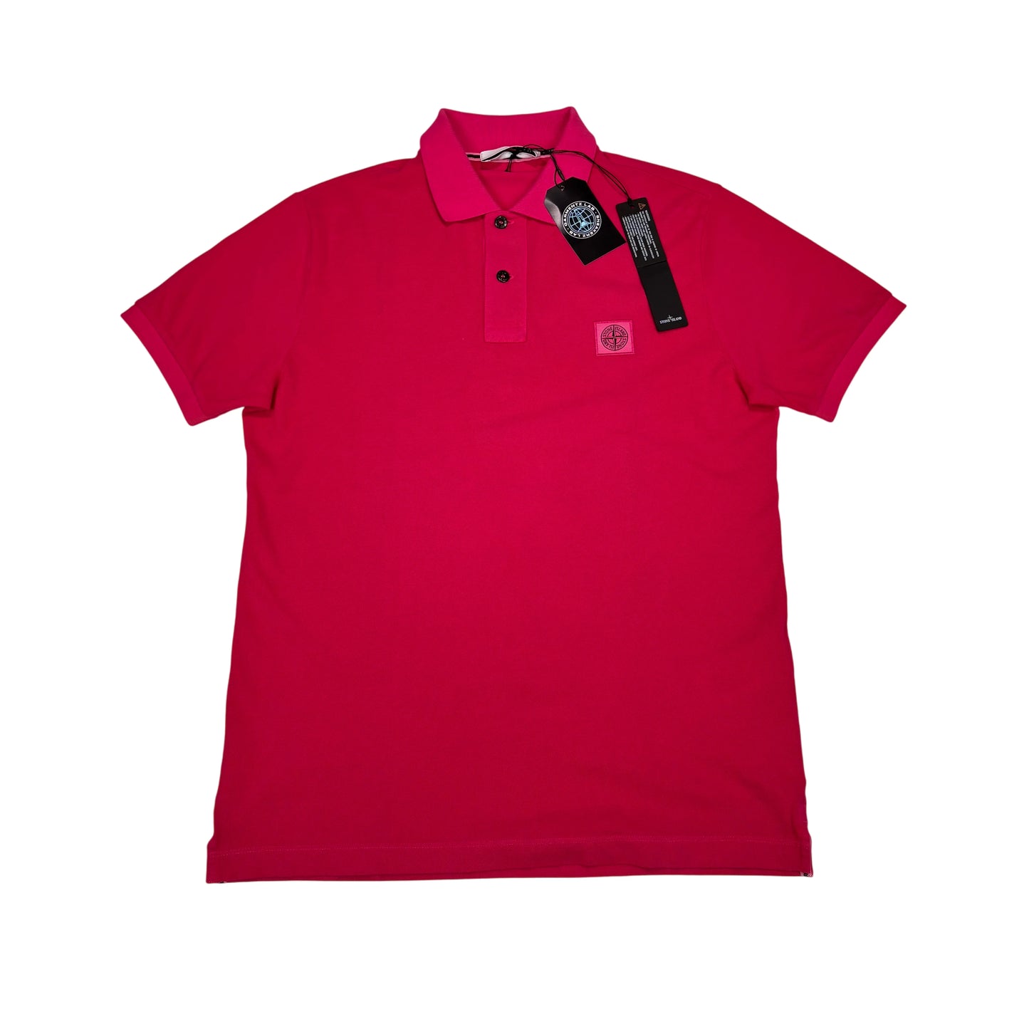 Stone Island Pink Patch Logo Polo Shirt