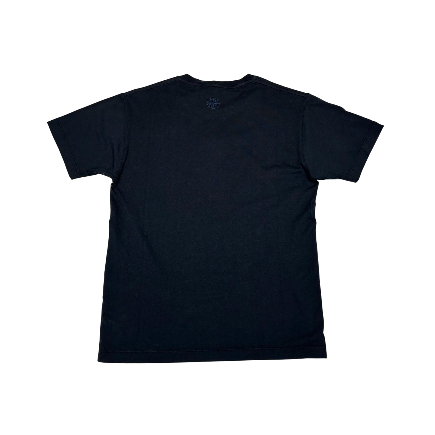 Stone Island Navy Logo Print Design T-shirt