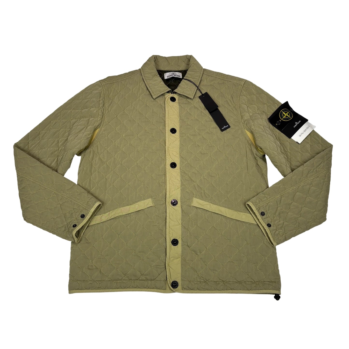Stone Island Green Padded Overshirt jacket