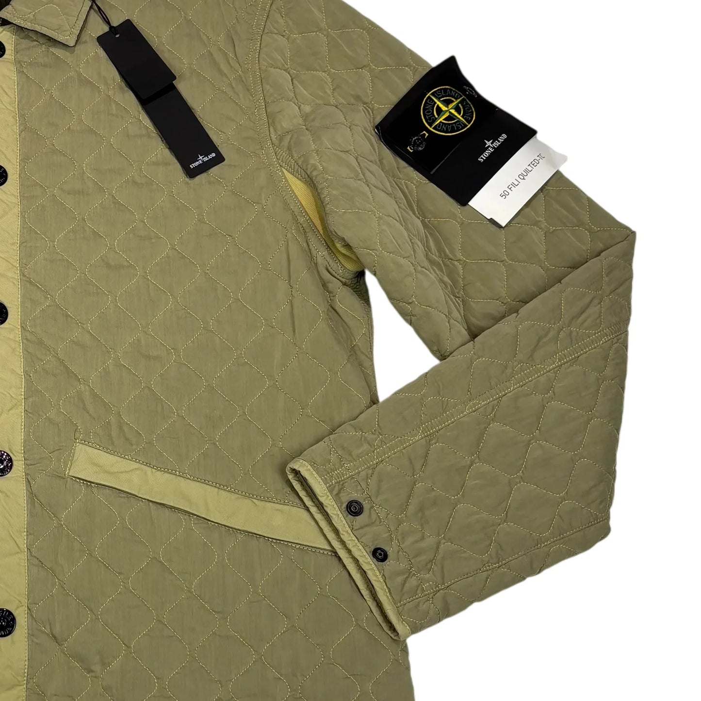 Stone Island Green Padded Overshirt jacket