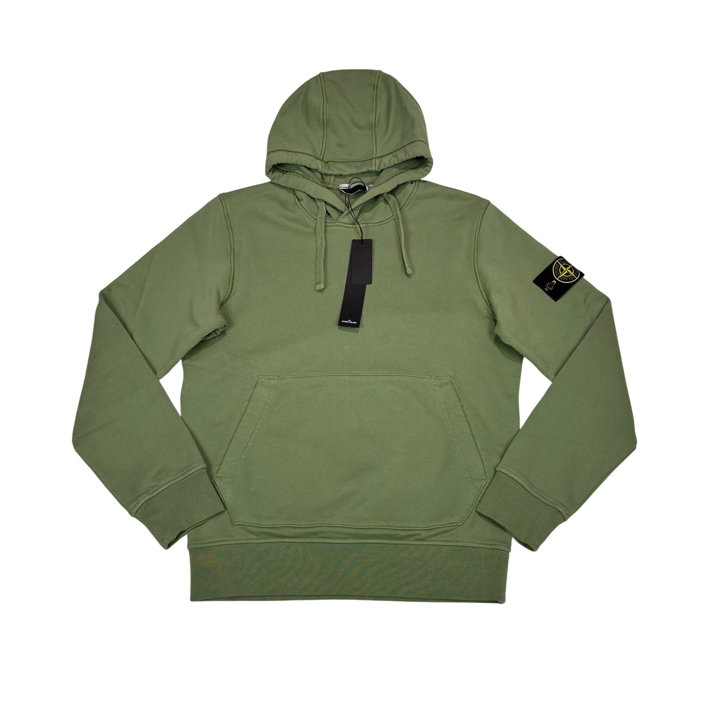 Stone Island Green Compass Patch Cotton Hoodie