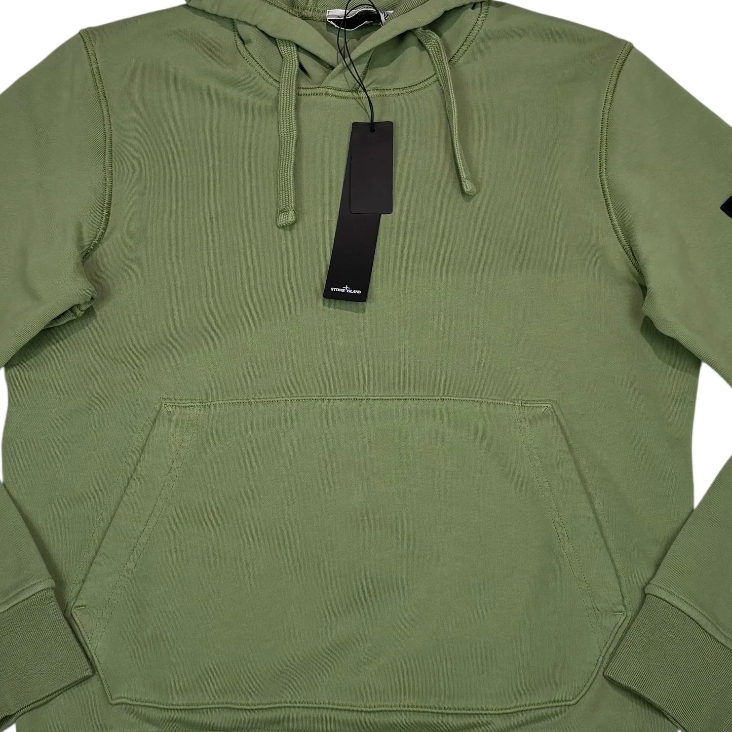 Stone Island Green Compass Patch Cotton Hoodie