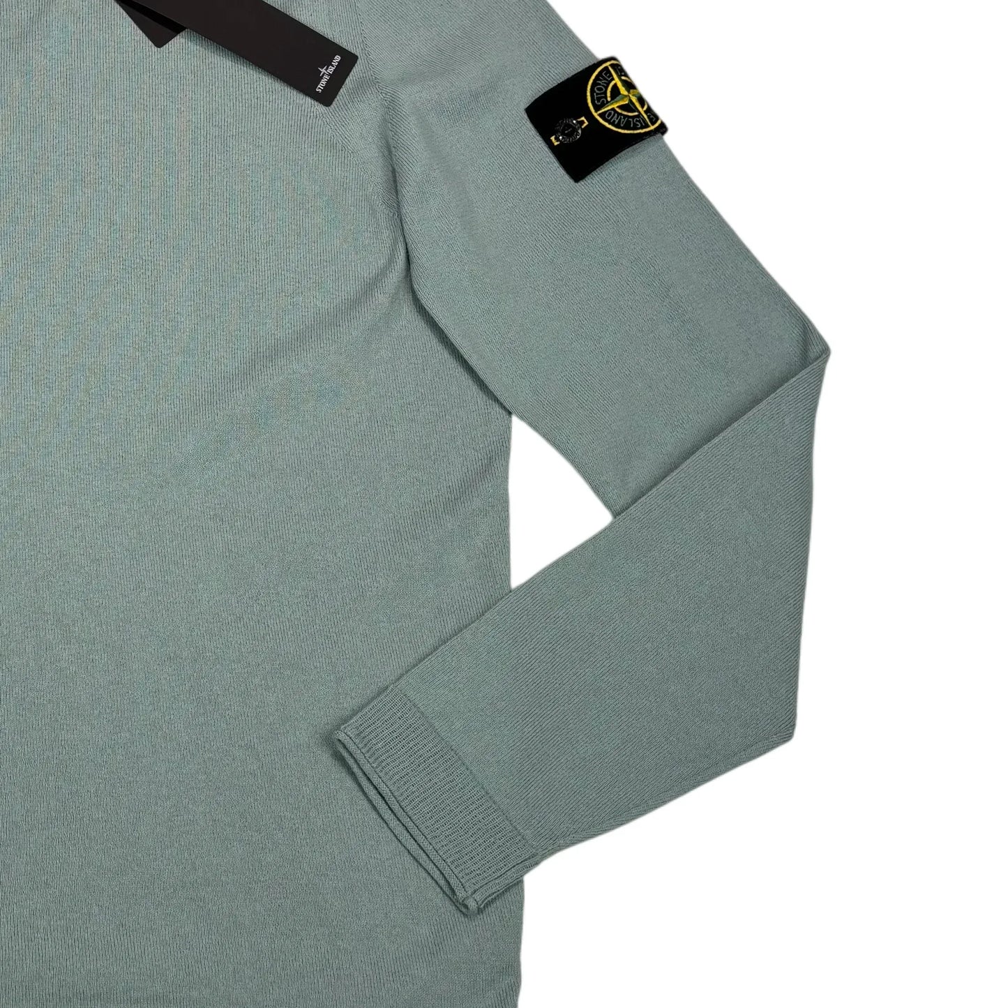 Stone Island Green Compass Patch Crew Neck Sweater