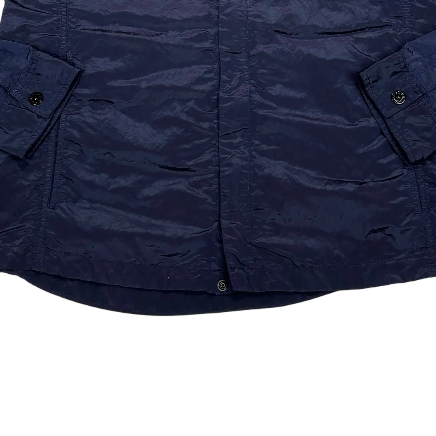 Stone Island Navy Blue Nylon Metal Collared Overshirt Jacket