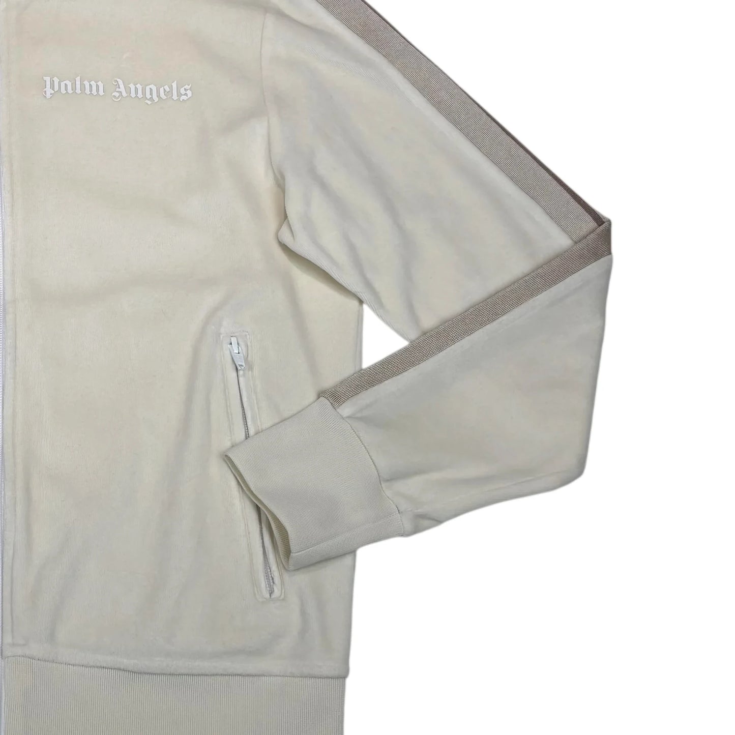 Palm Angels White Fleece Material Jacket