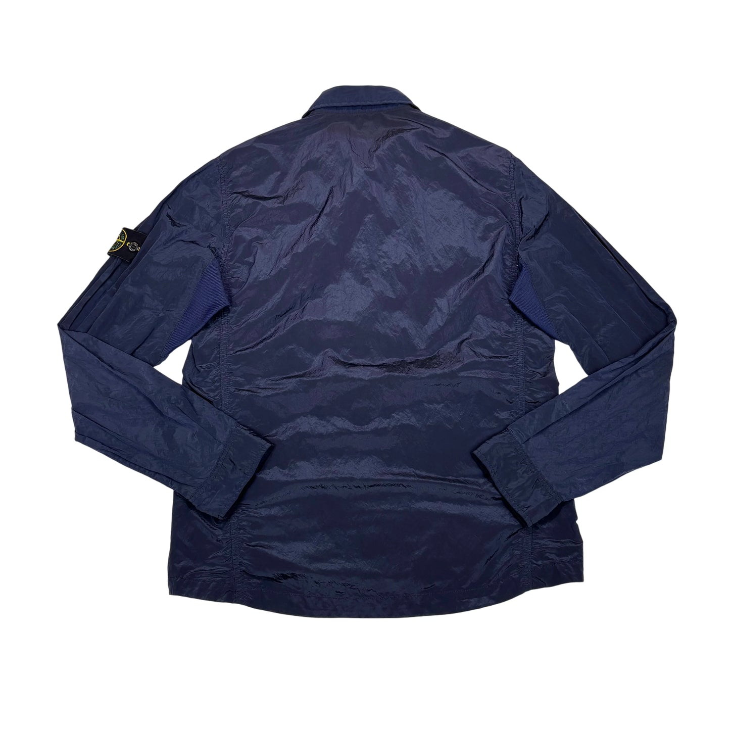 Stone Island Navy Blue Nylon Metal Collared Overshirt Jacket