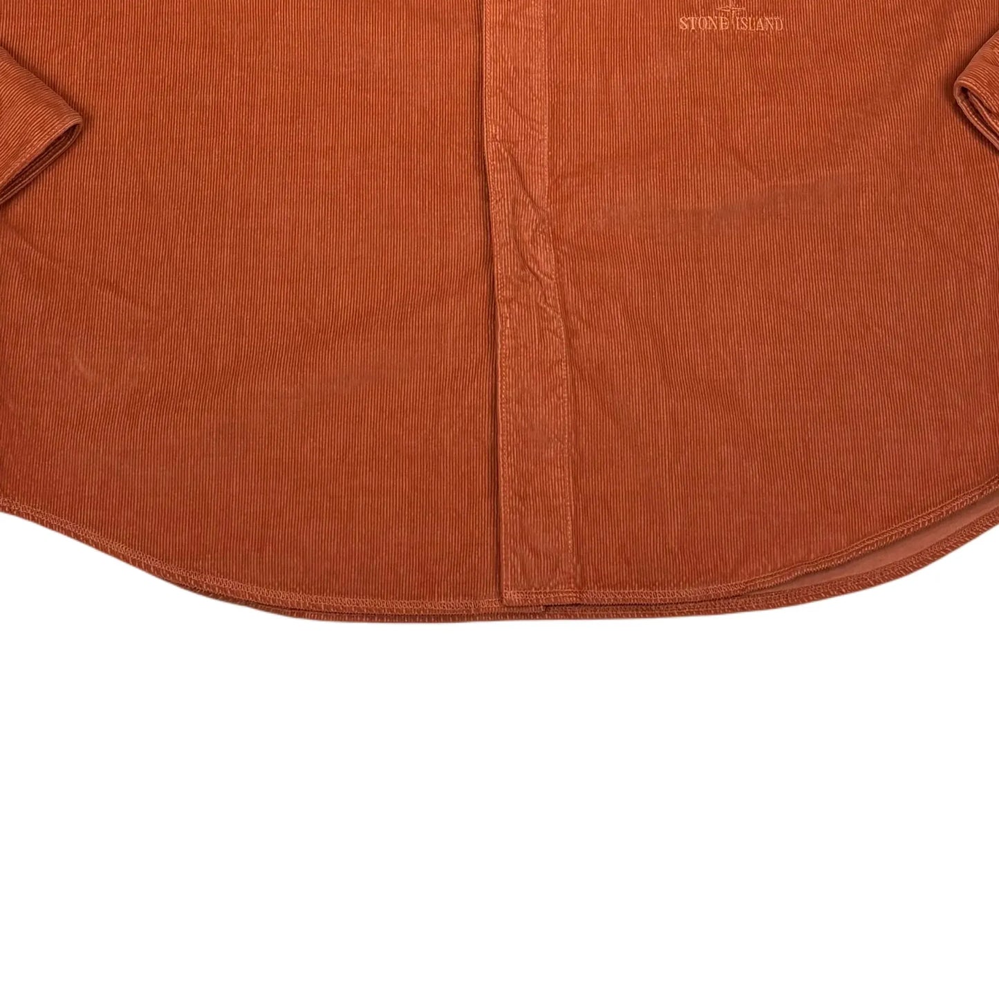 Stone Island Orange Embroidered Spell Out Overshirt Jacket