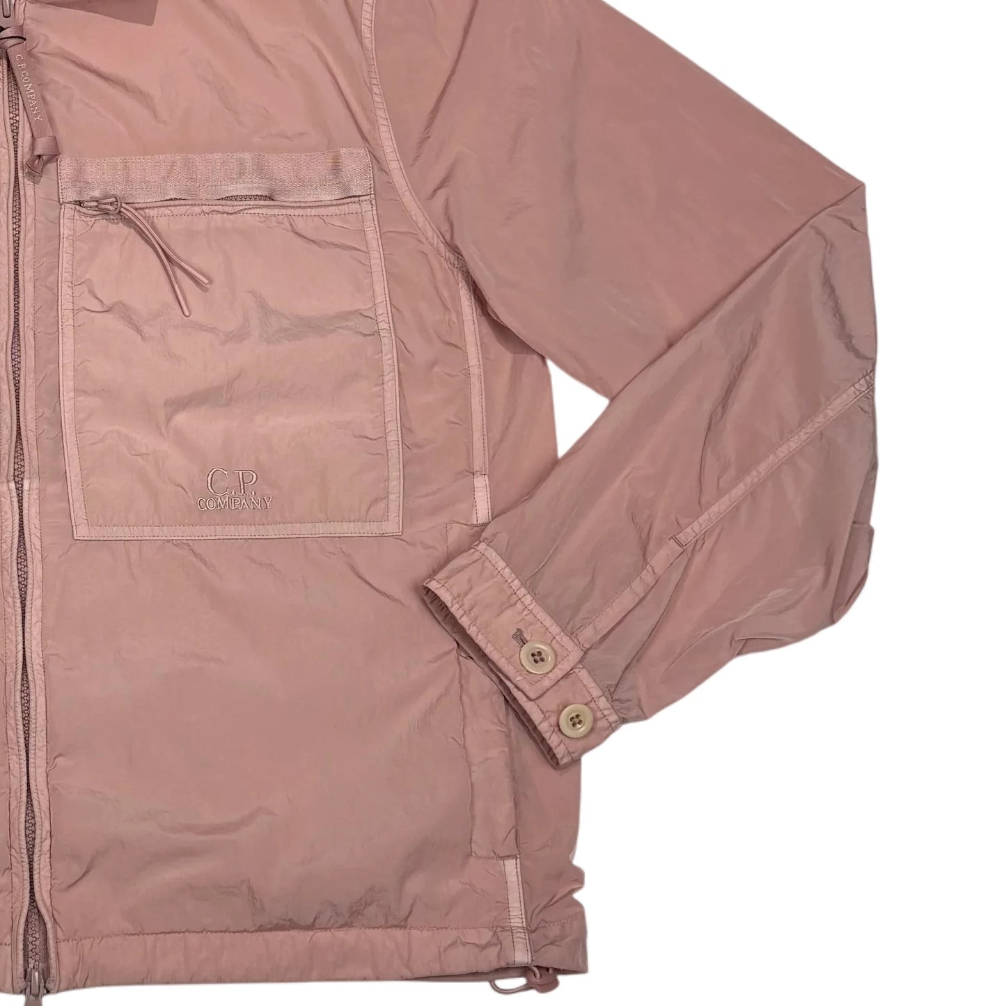 C.p. Company Pink Embroidered Spell Out Lightweight Jacket