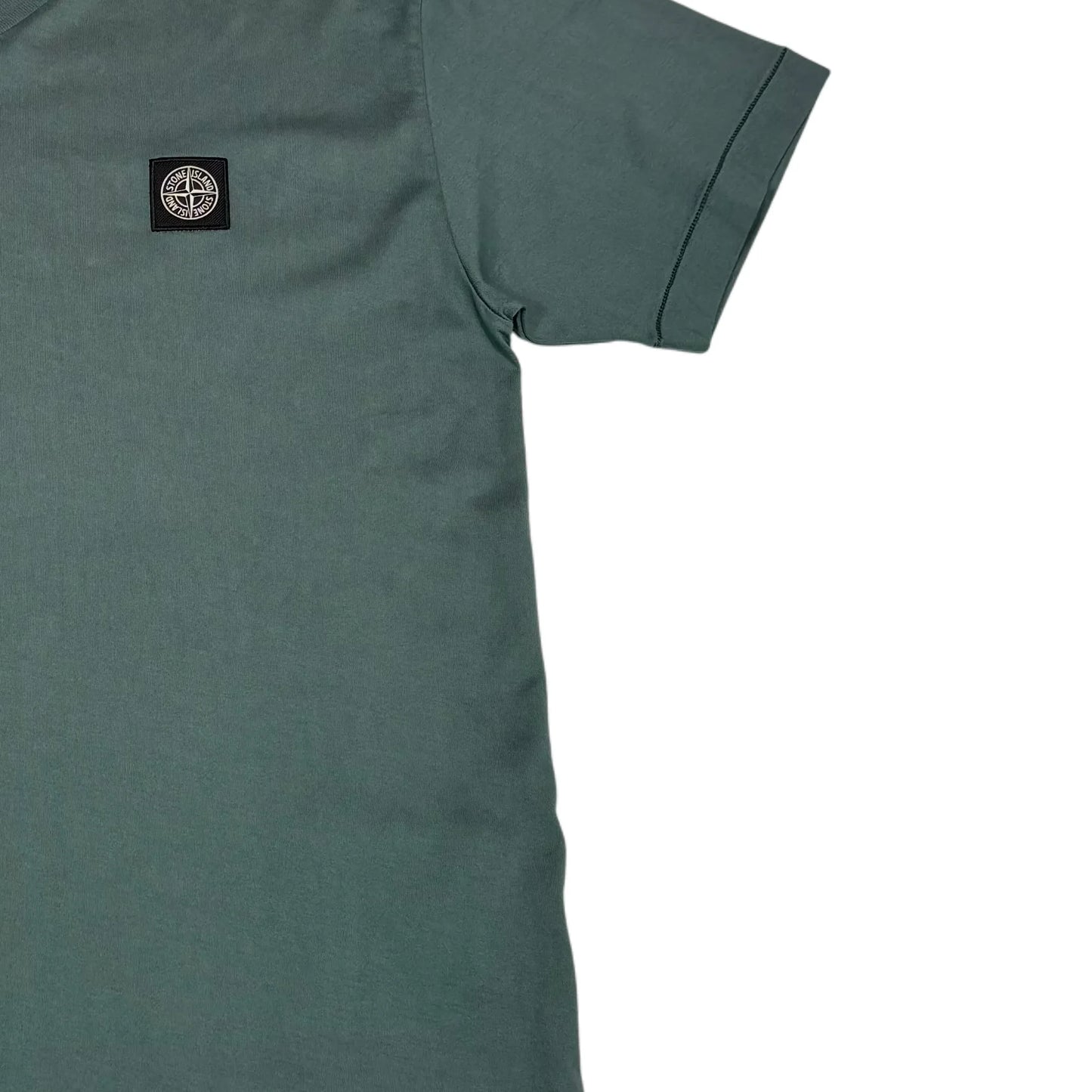Stone Island Green Patch Logo V-Neck T-shirt