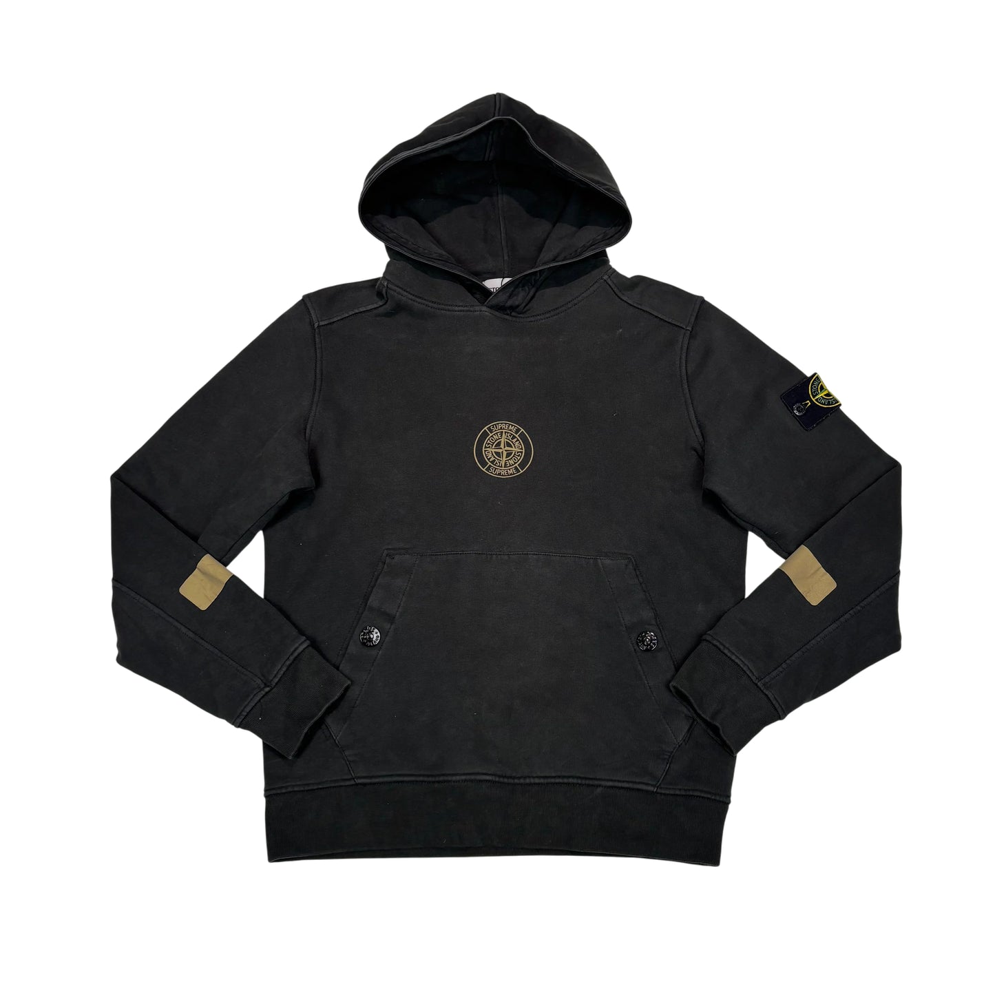 Stone Island x Supreme Black Compass Patch Hoodie