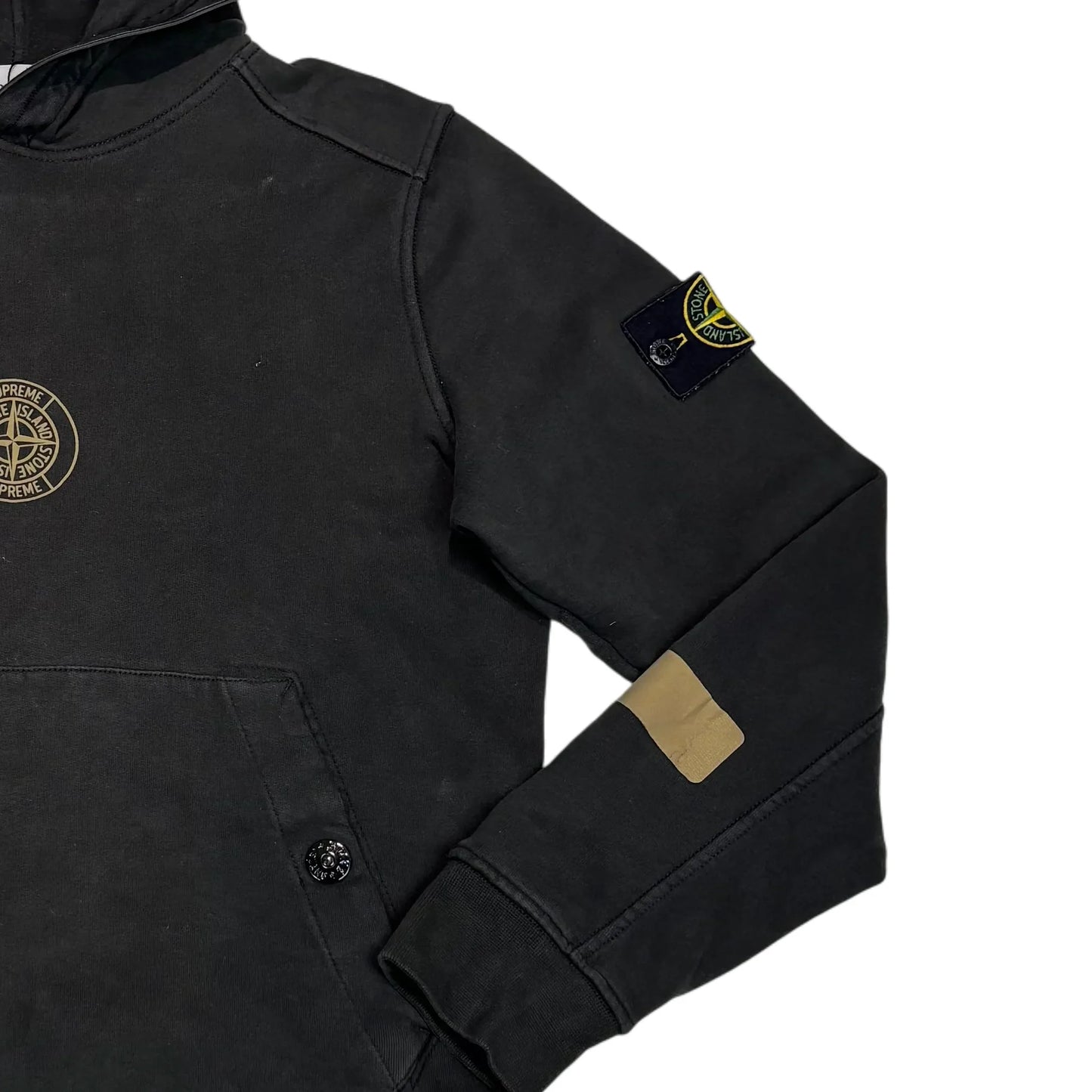 Stone Island x Supreme Black Compass Patch Hoodie