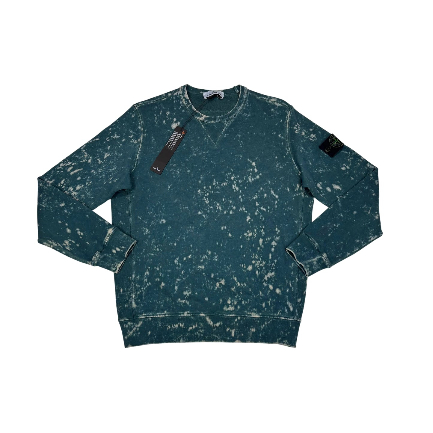 Stone Island Blue Acid Wash Crewneck Sweatshirt